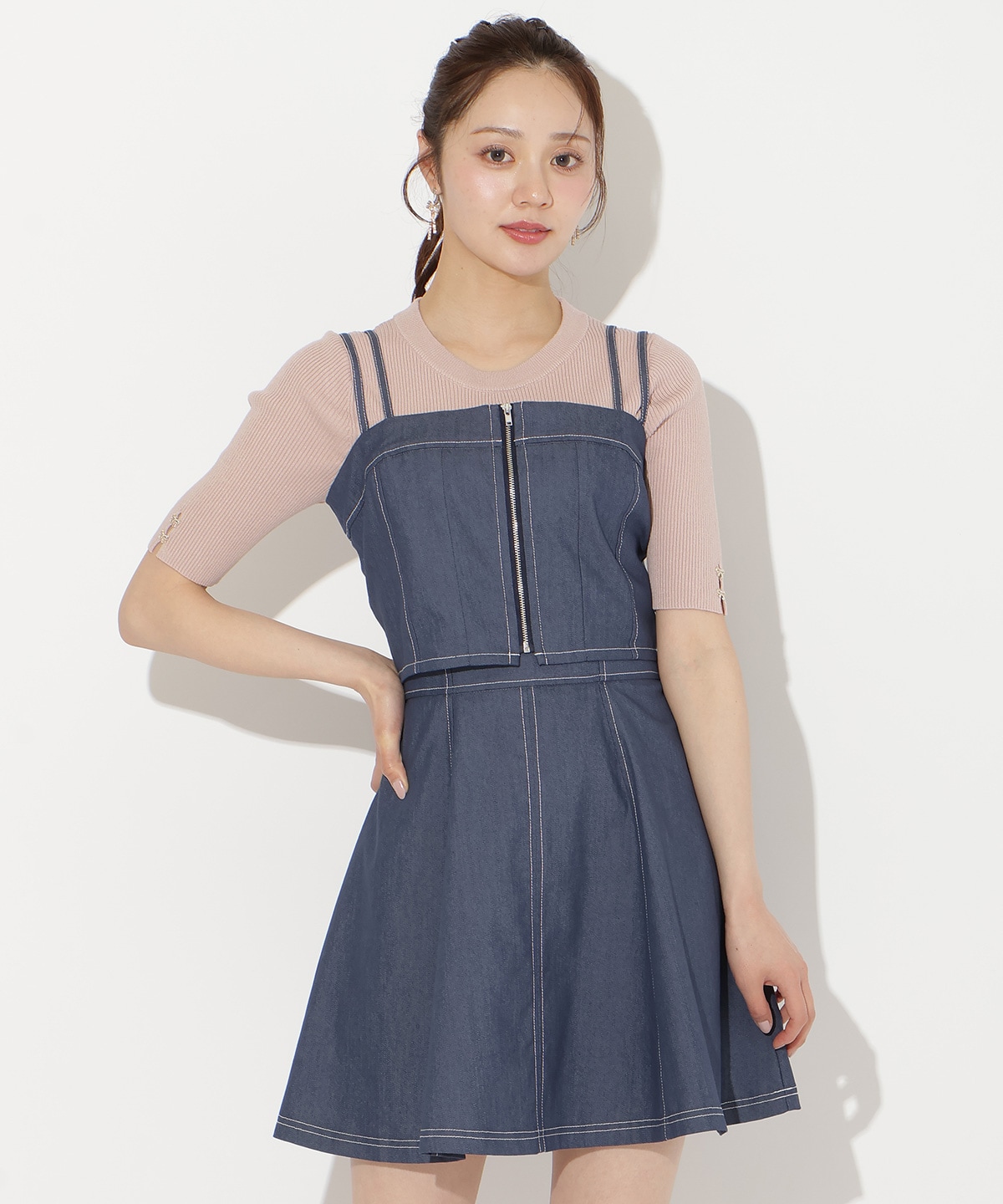 【3/19(thu)10時発売】フロントZIPデニムビスチェ