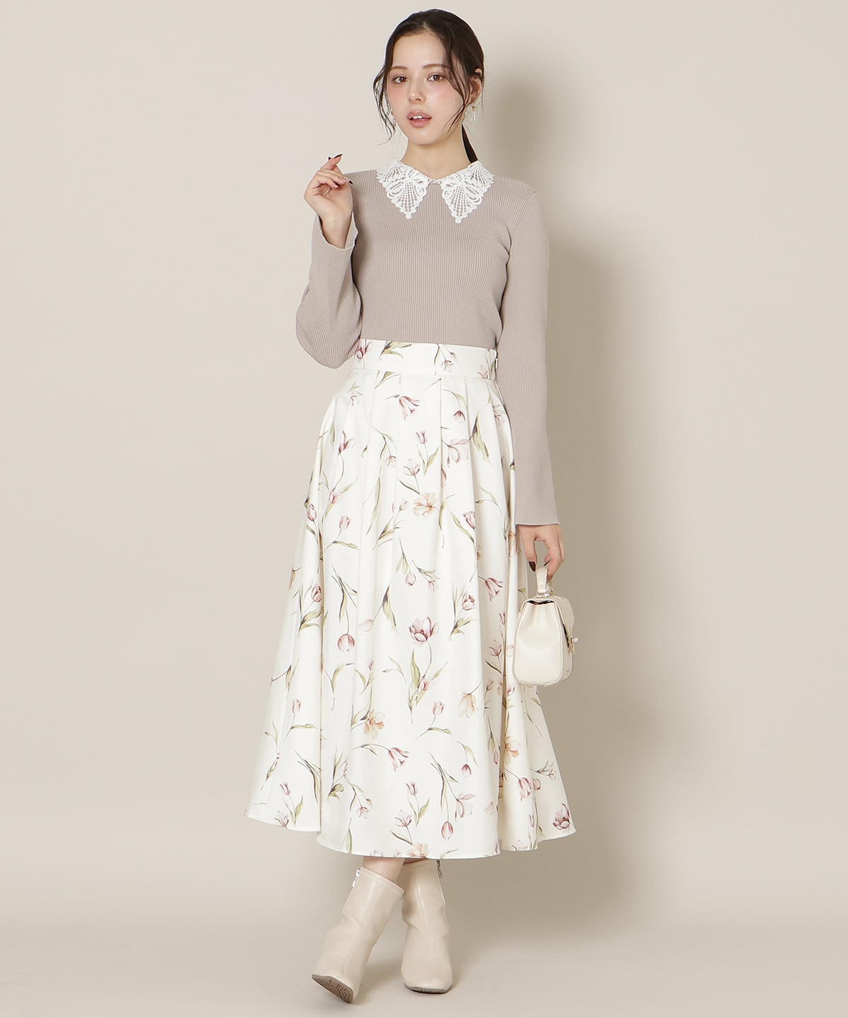 【1/14(wed)18時先行予約開始 】チューリッププリントタックフレアスカート