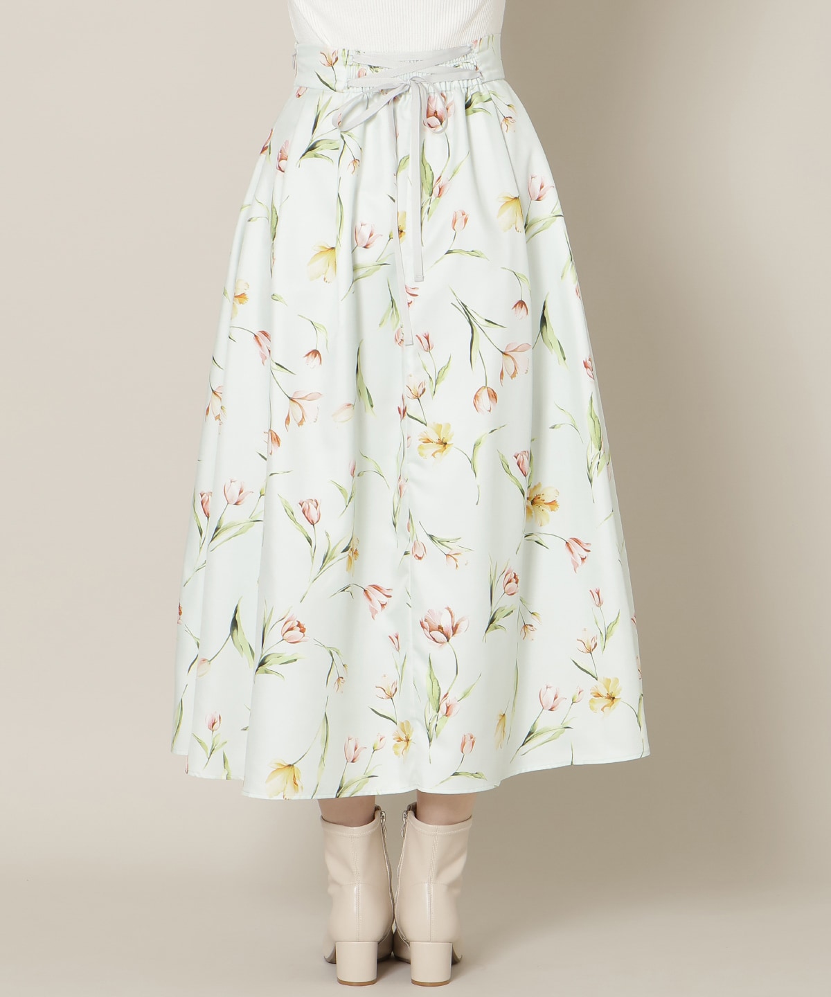 【1/14(wed)18時先行予約開始 】チューリッププリントタックフレアスカート