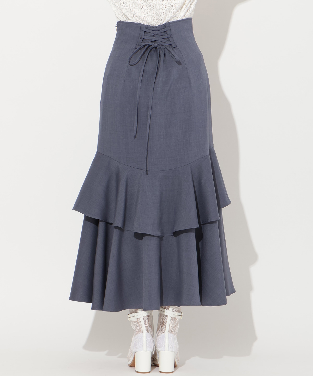 スリットデザインラッフルリボンスカート