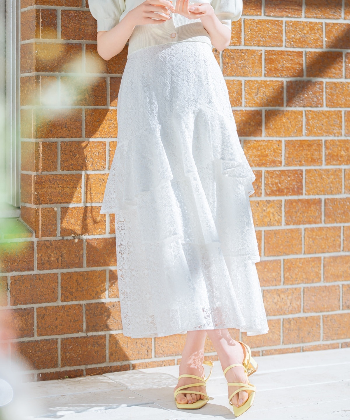 アシメティアードレーススカート