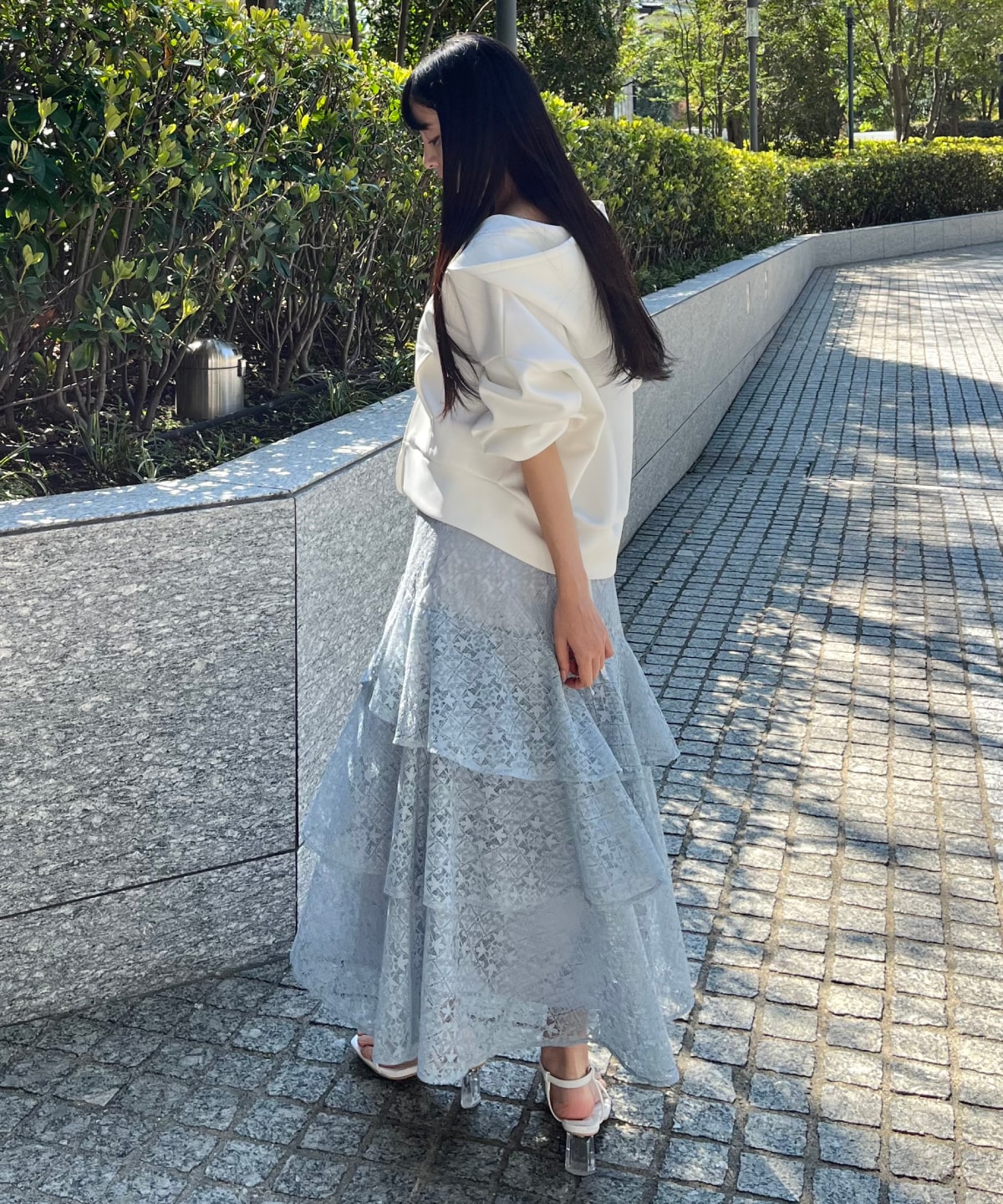 アシメティアードレーススカート