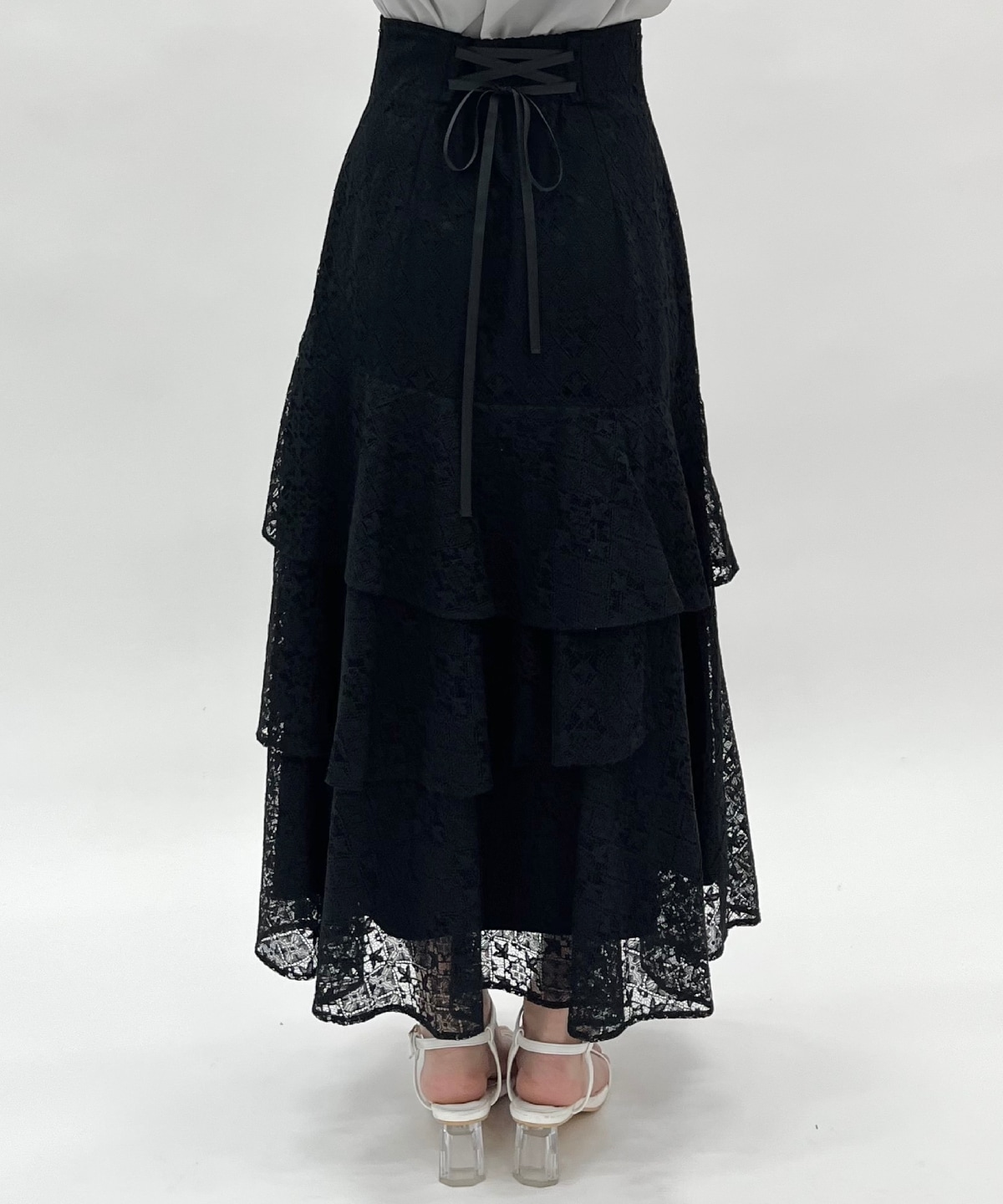 アシメティアードレーススカート