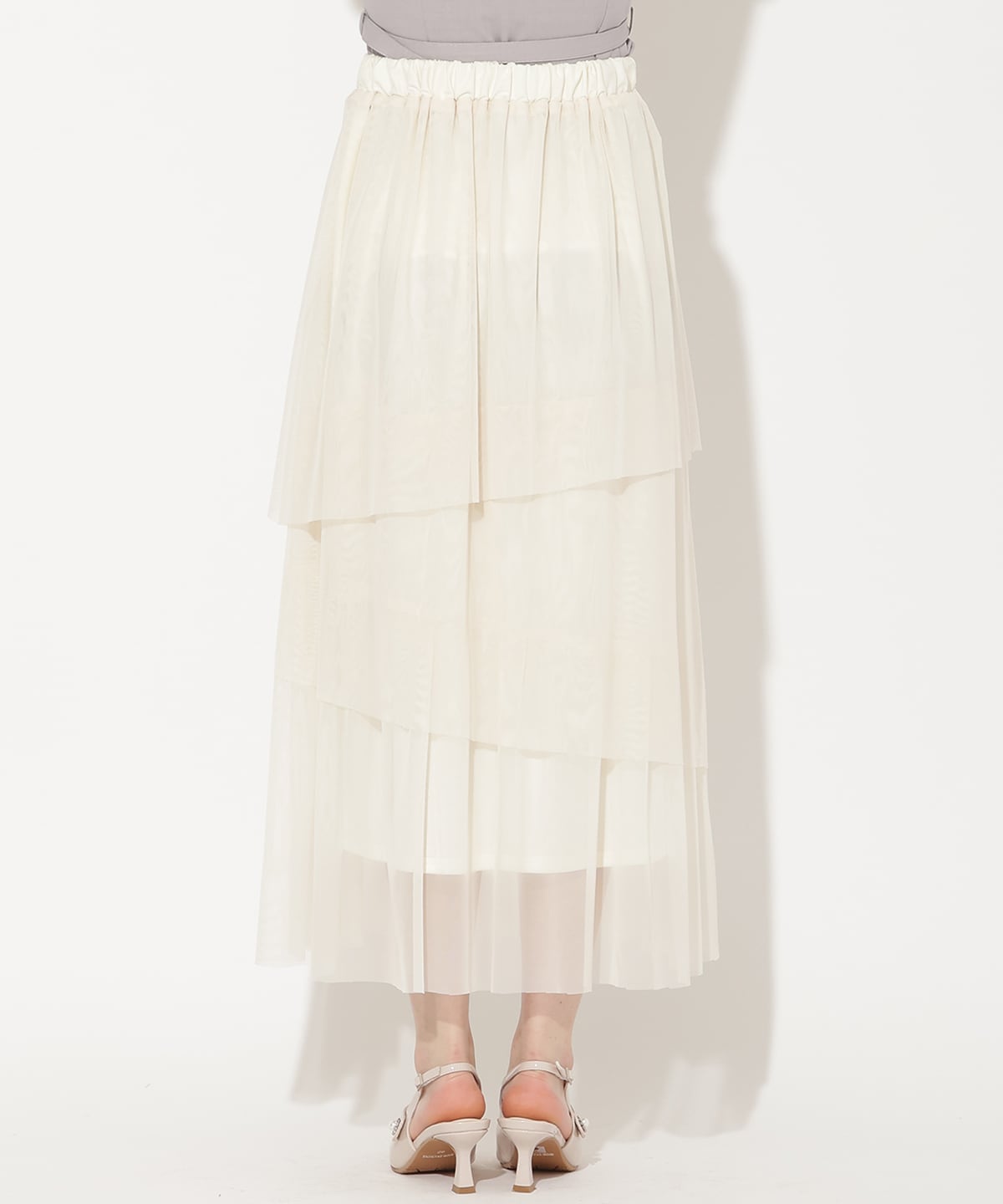 アシメティアードチュールスカート