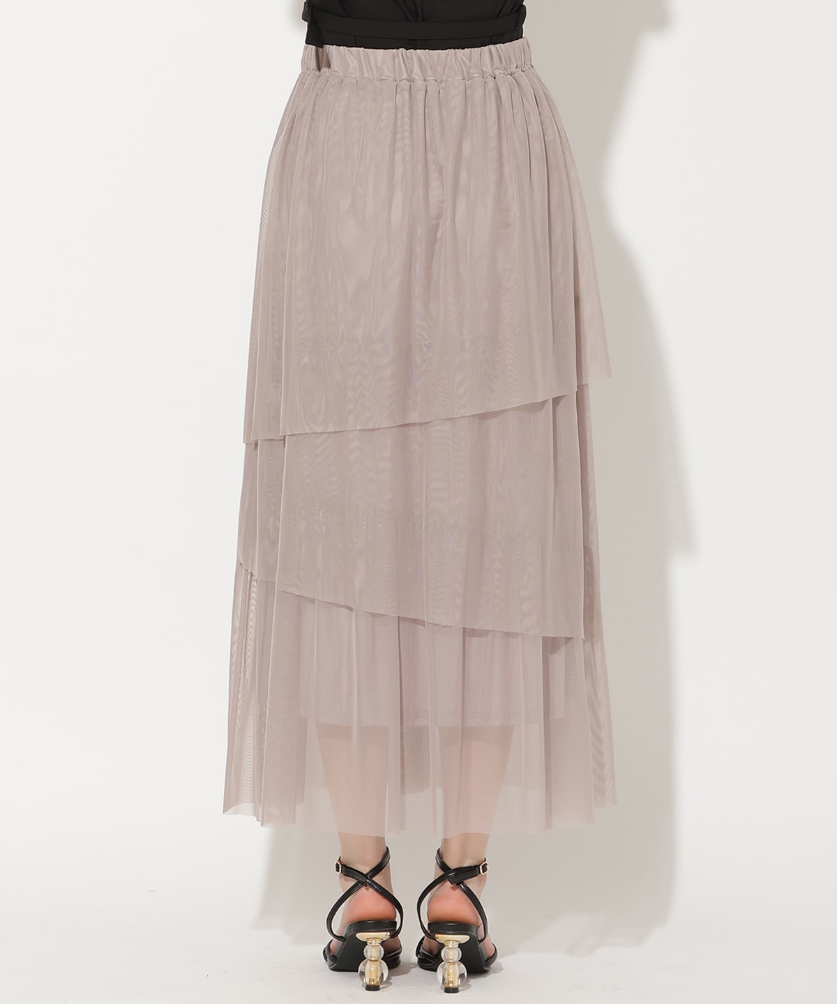 アシメティアードチュールスカート