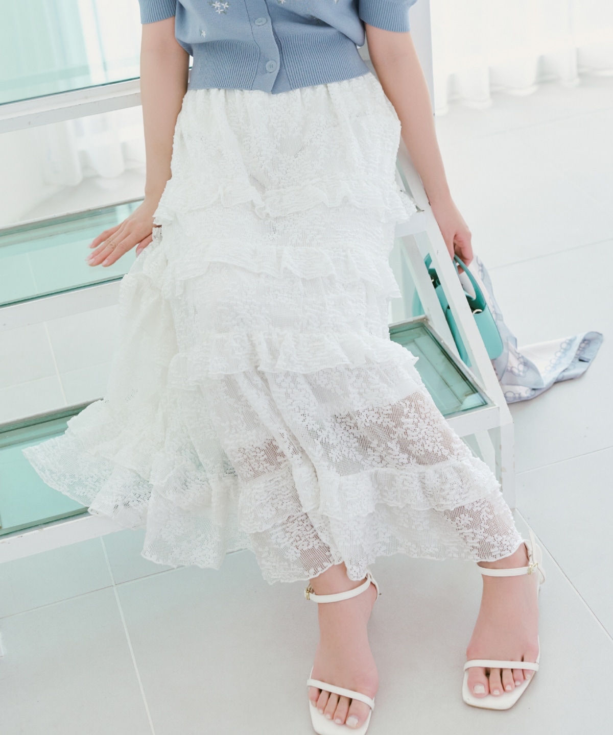 レースフリルティアードスカート