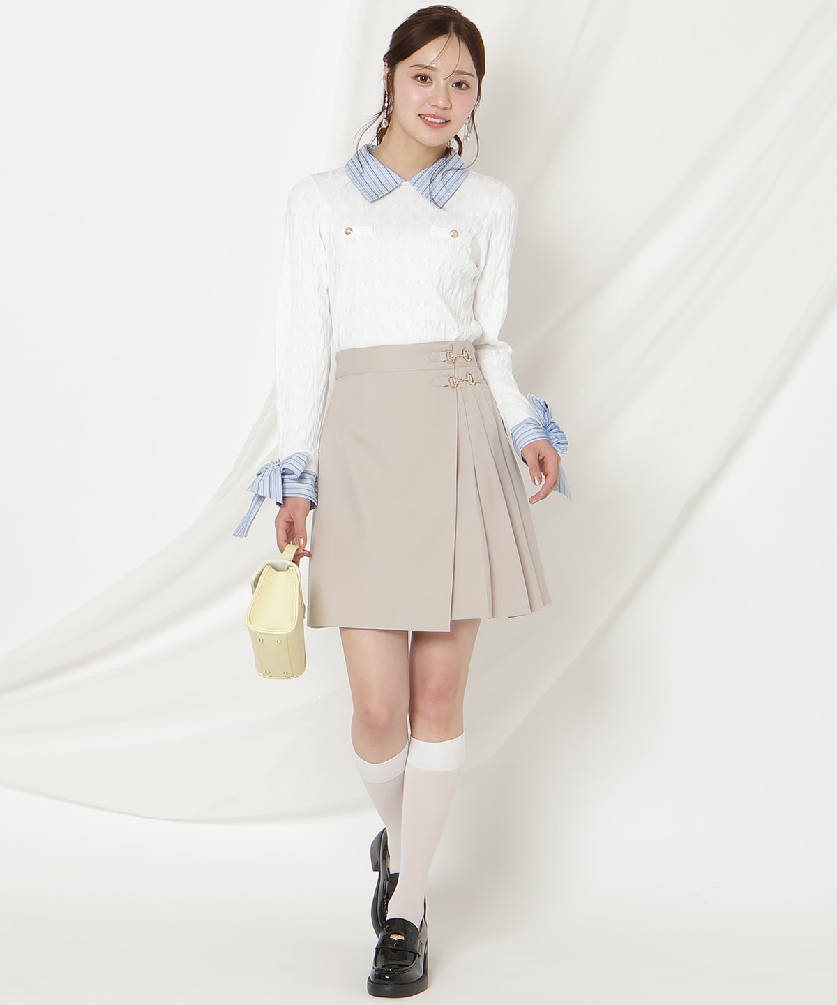 ビットデザインプリーツミニスカパン