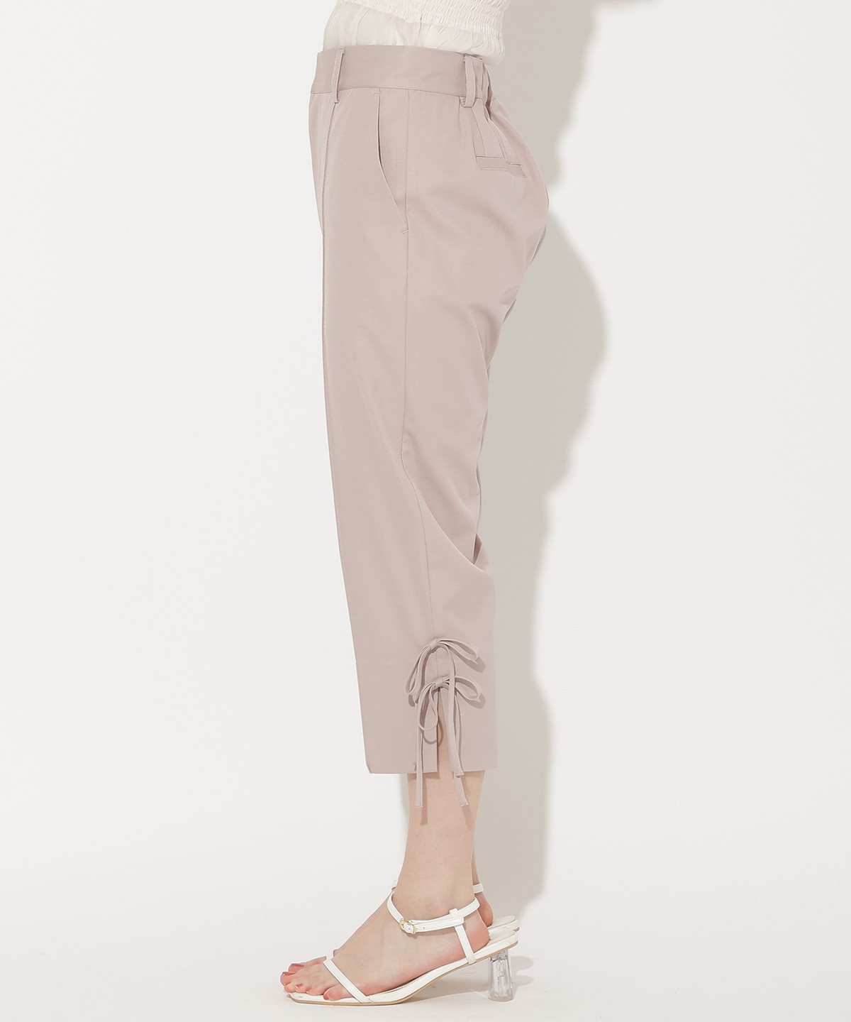 サイドリボンクロップドパンツ