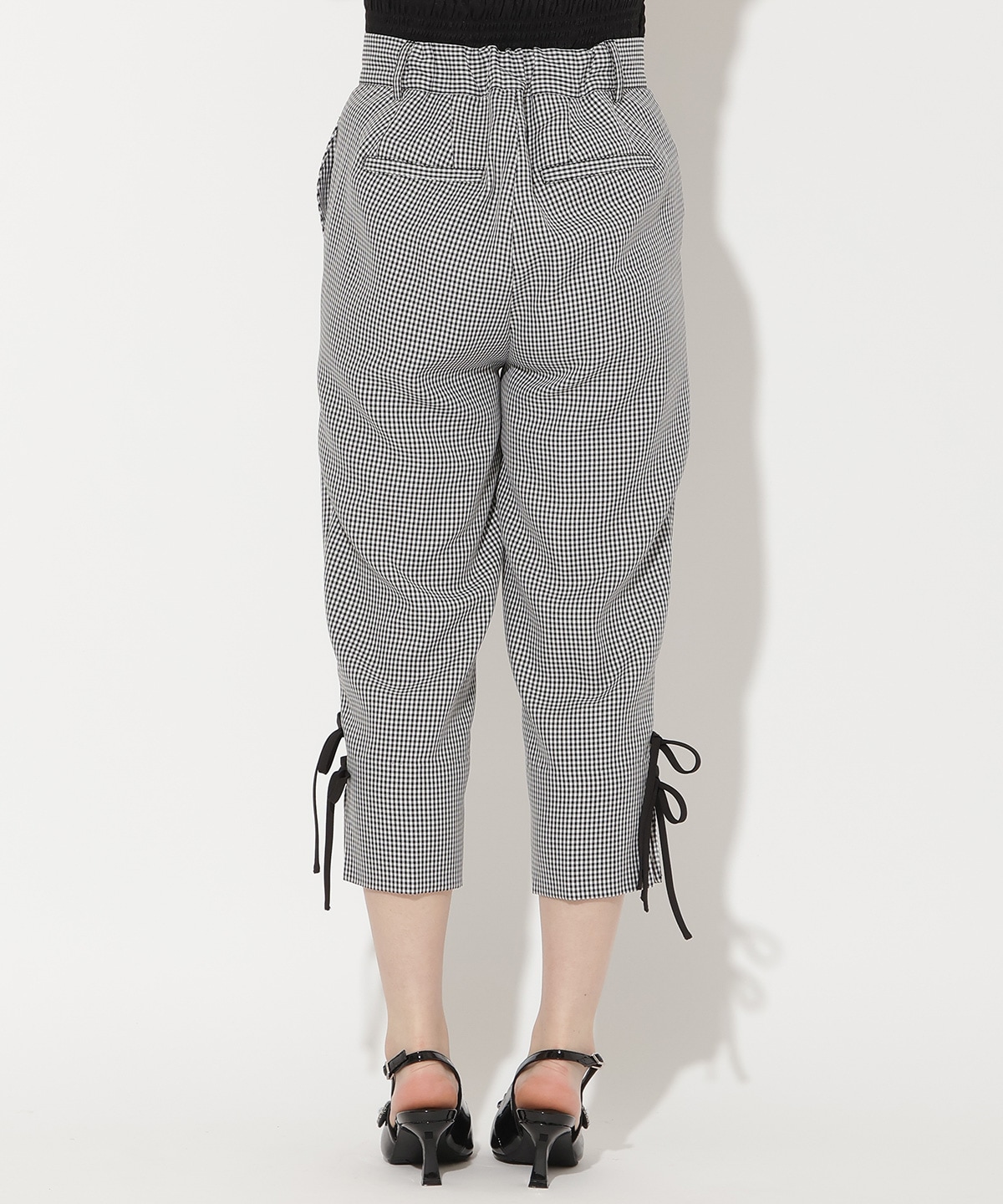 サイドリボンクロップドパンツ