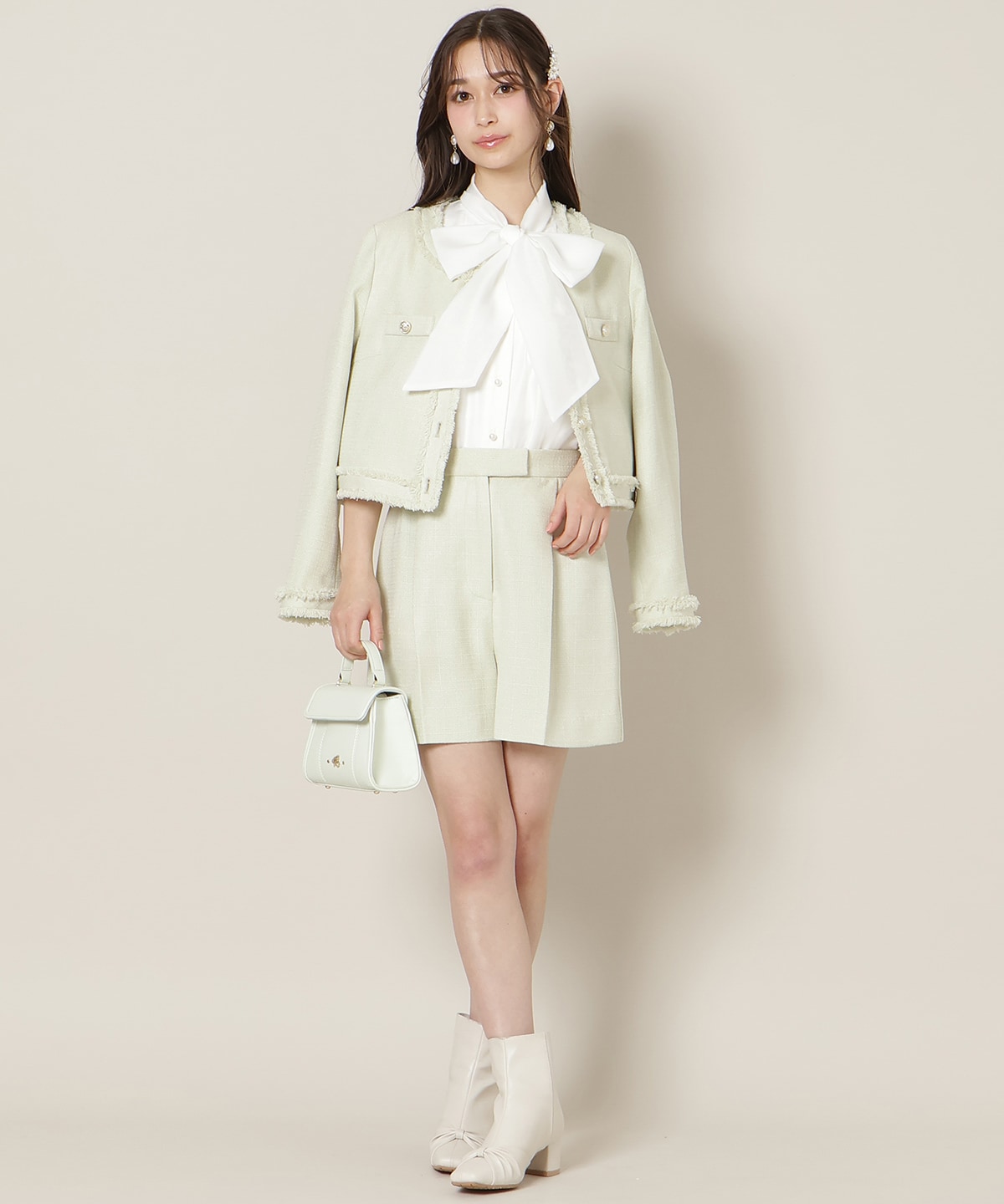 ツイードタックショートパンツ