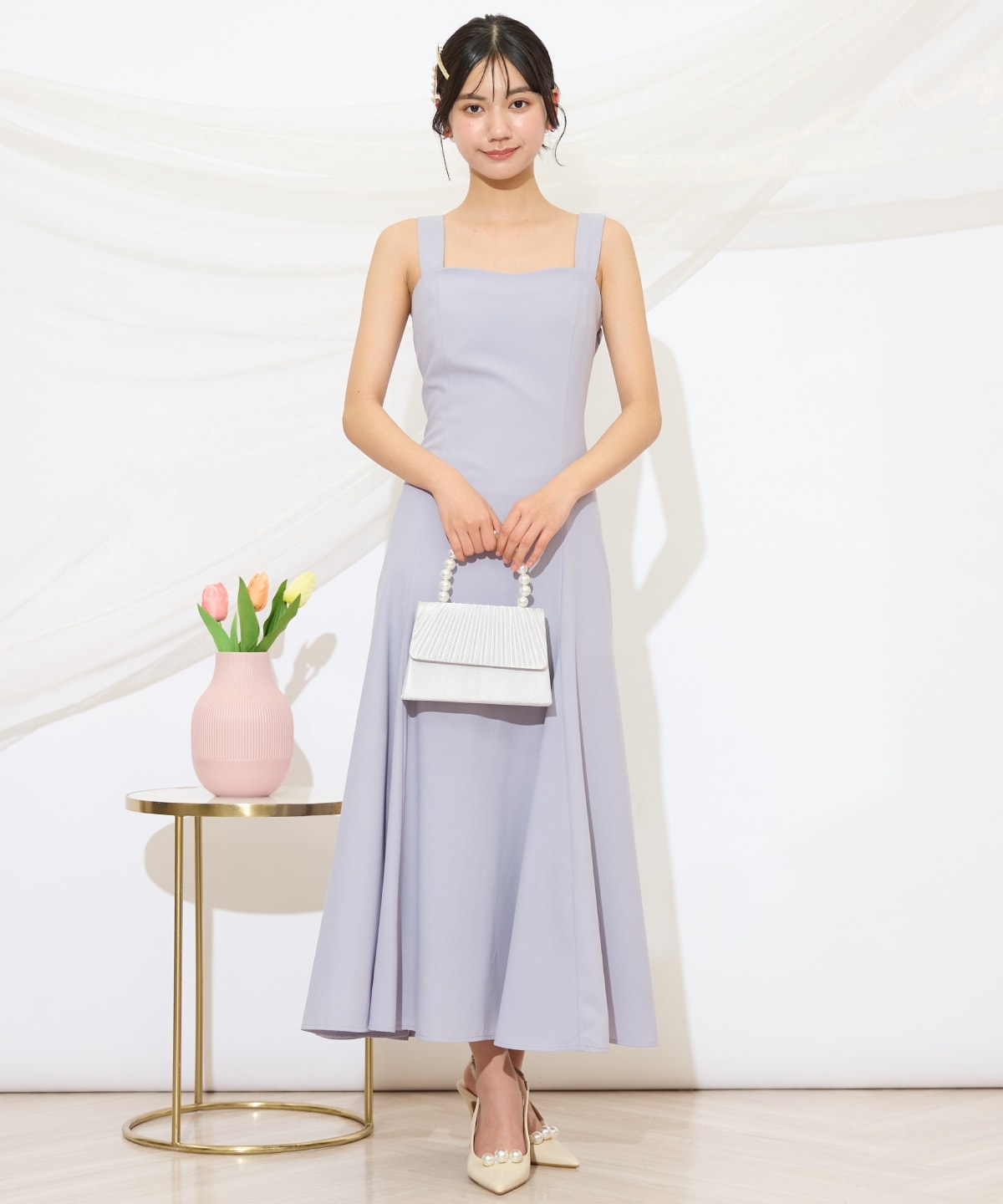 バックレースアップワンピース