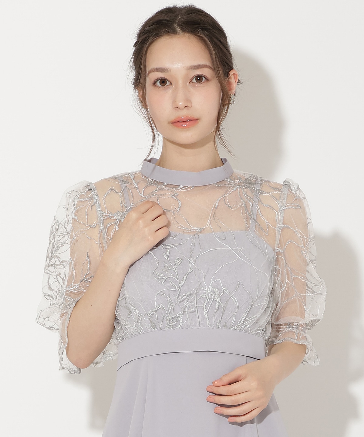 バックウエストリボンブラウス×フレアキャミワンピース