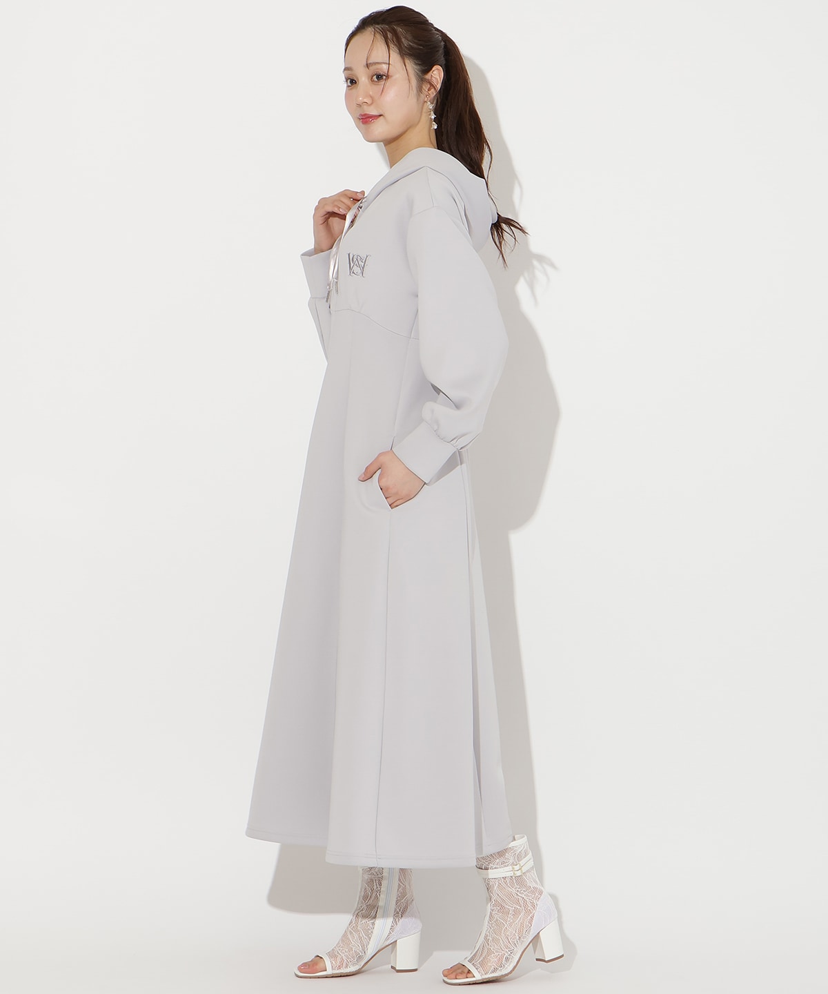 【2/27(fri)20時発売】ハイウエスト切替パーカーワンピース