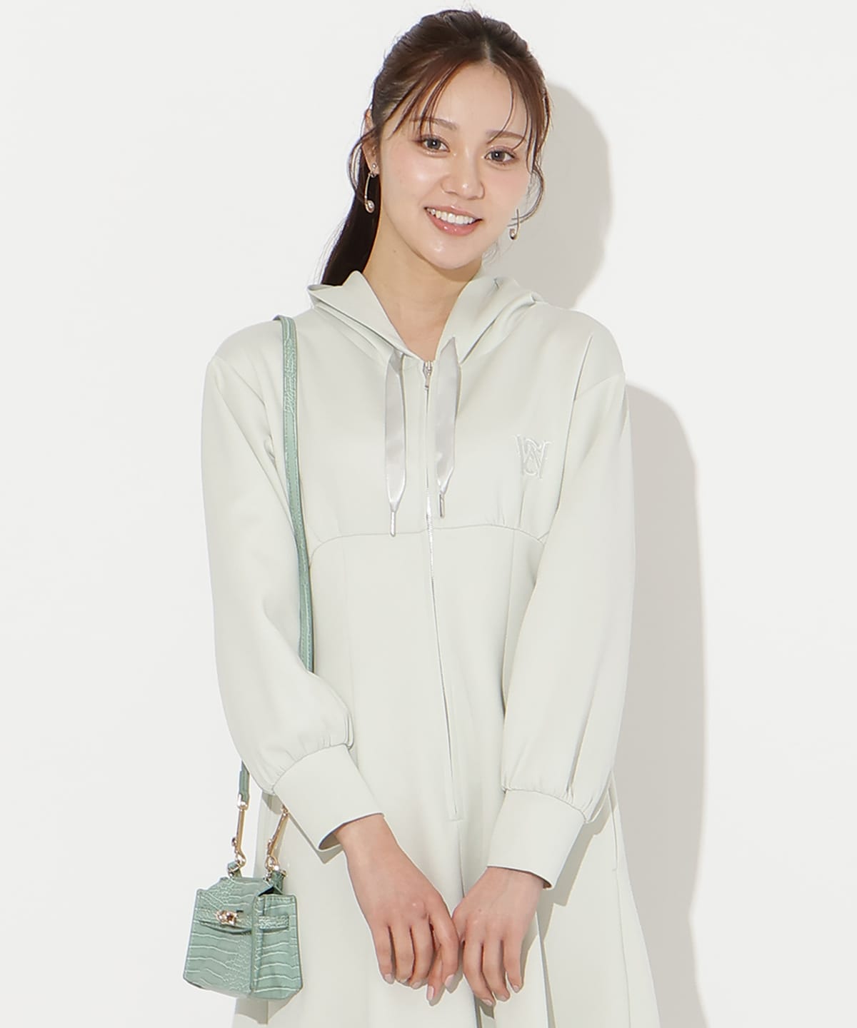 【2/27(fri)20時発売】ハイウエスト切替パーカーワンピース