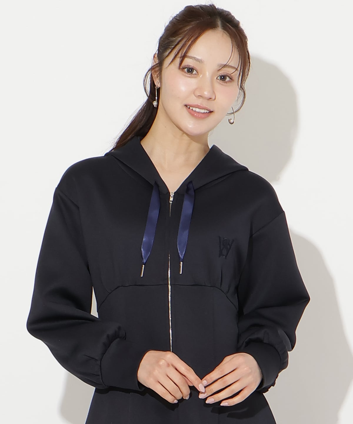 【2/27(fri)20時発売】ハイウエスト切替パーカーワンピース