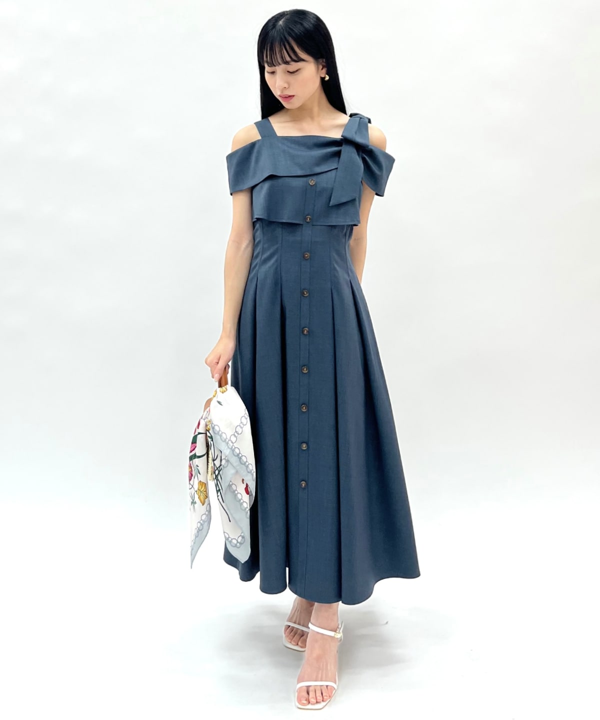 アシメリボンレイヤードワンピース