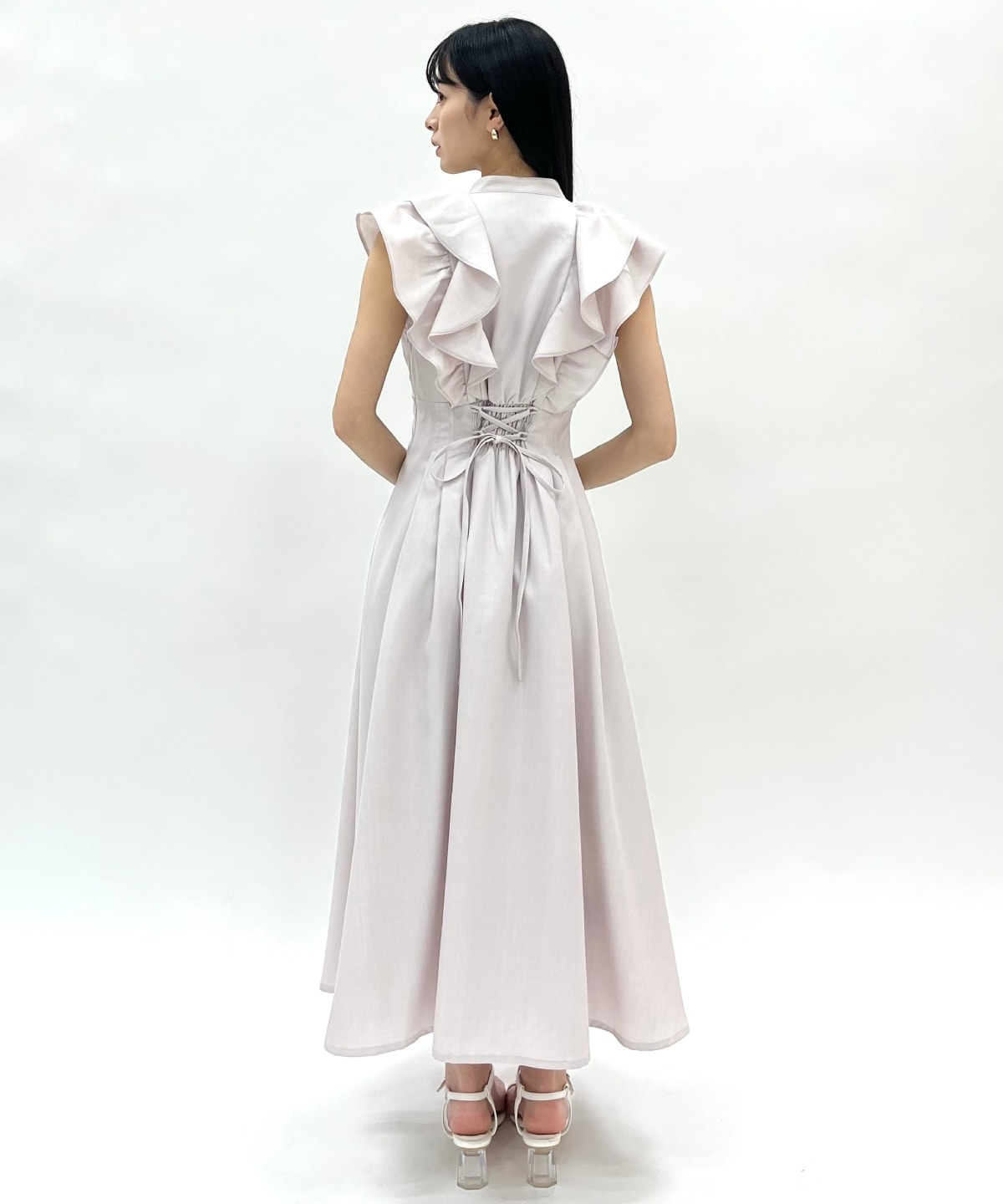 ナローリボンラッフルフリルワンピース