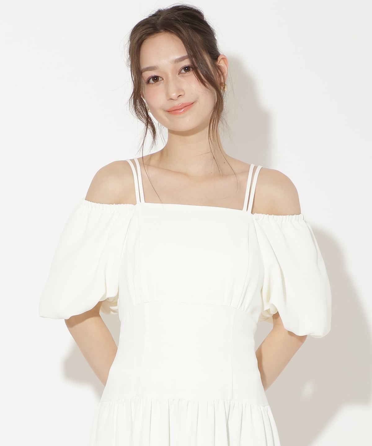 2WAYスリーブティアードワンピース