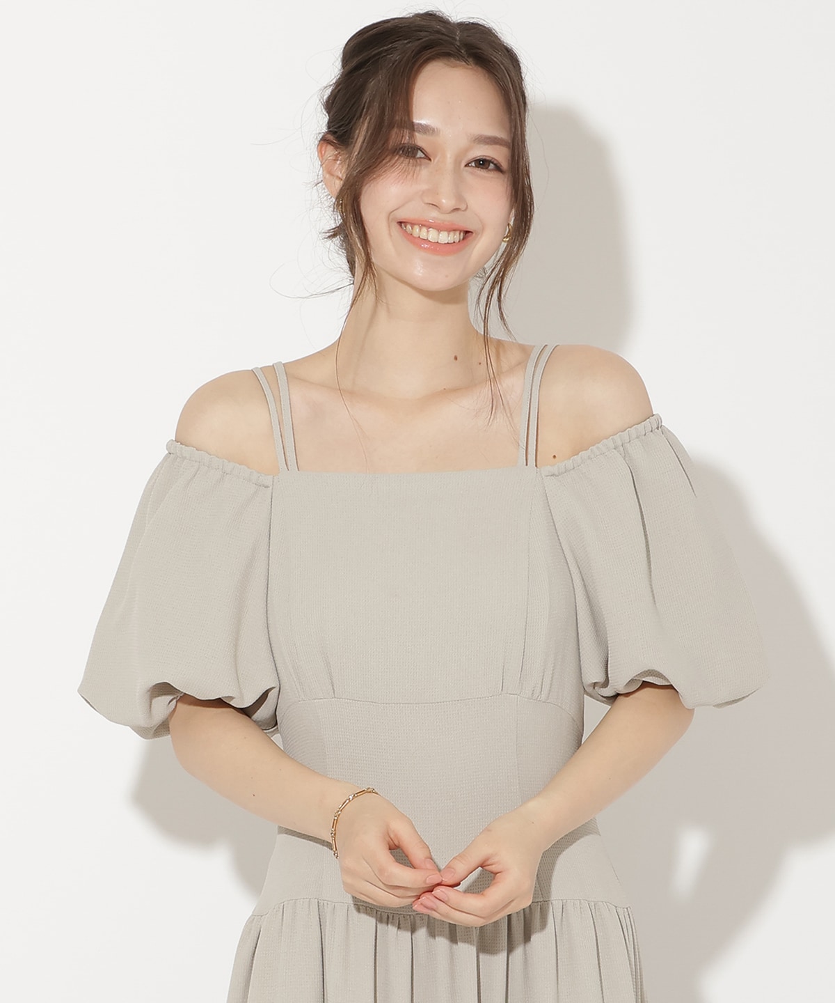 2WAYスリーブティアードワンピース