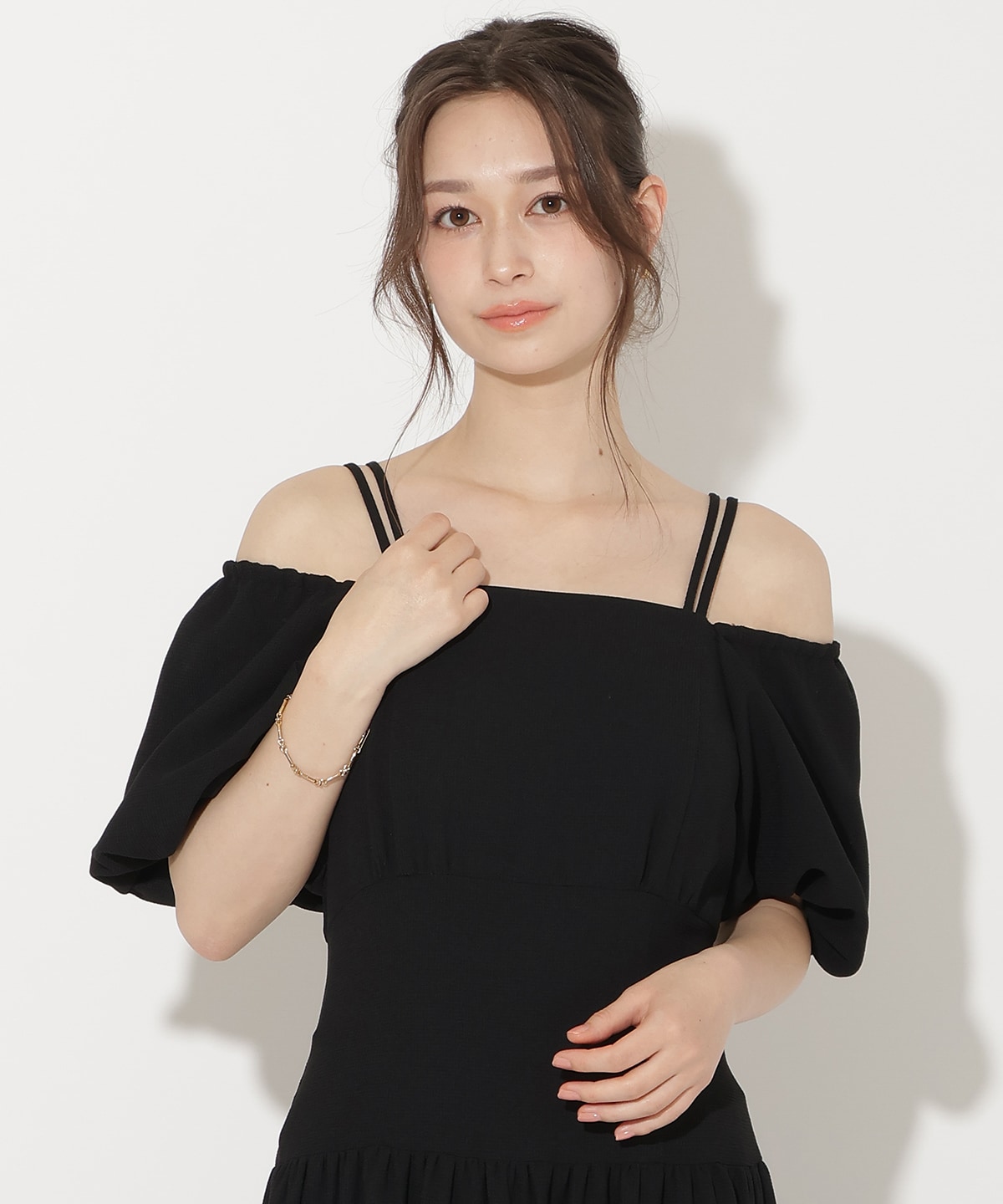 2WAYスリーブティアードワンピース