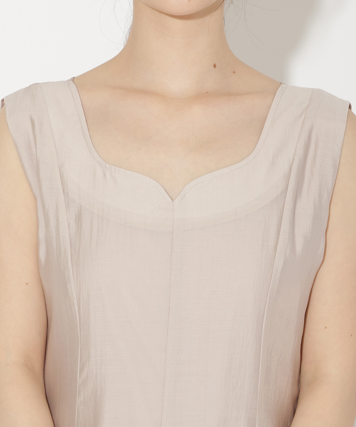 バックリボンノースリーブAラインワンピース