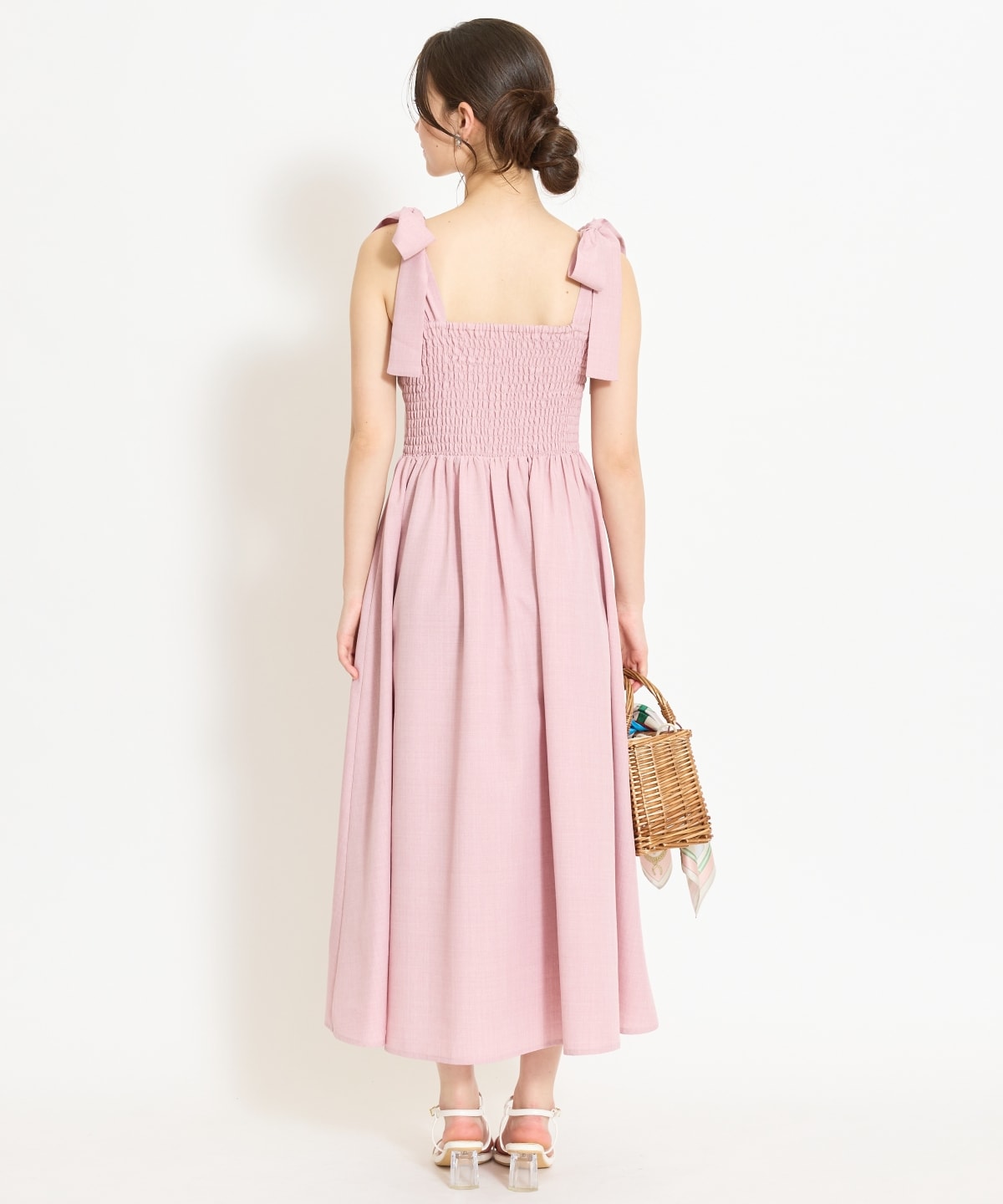 【4/24(fri)10時予約開始】リボンショルダーギャザーワンピース