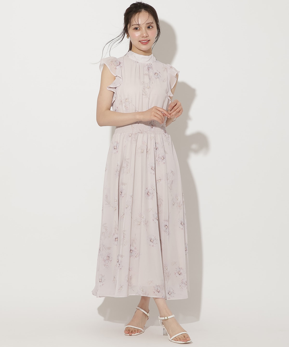 【6/11(thu)10時発売】リボンネックマーガレットプリントワンピース