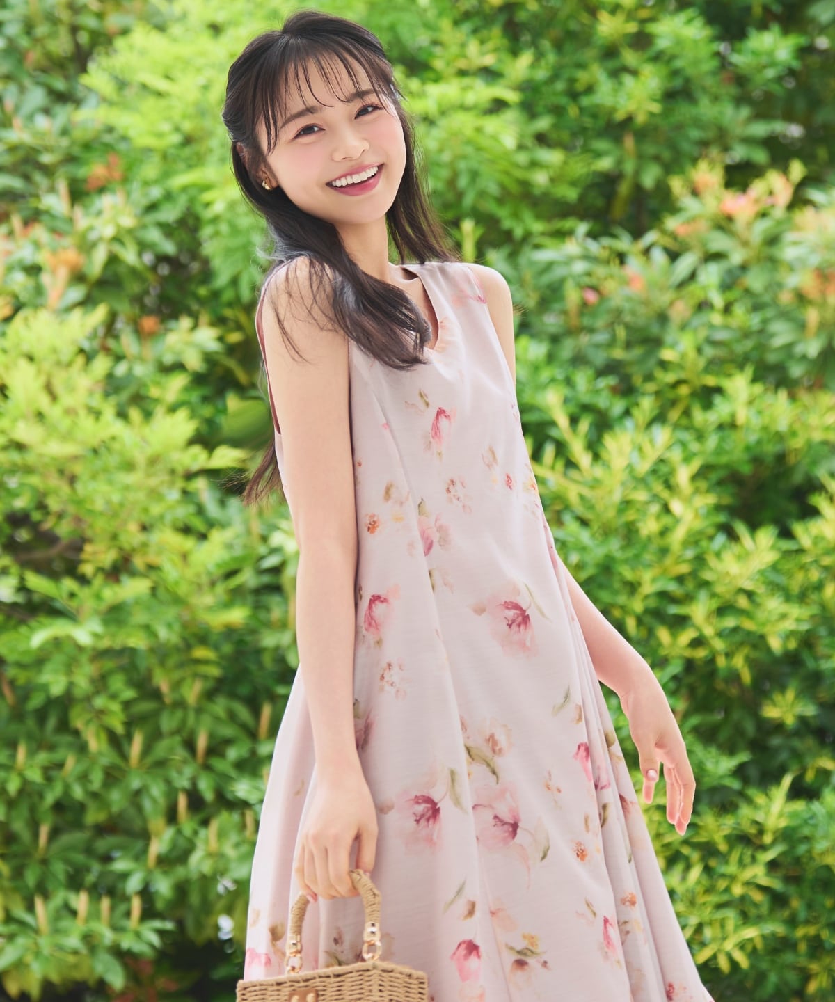 【6/11(thu)10時発売】ウォーターフラワープリントリバーシブルワンピース