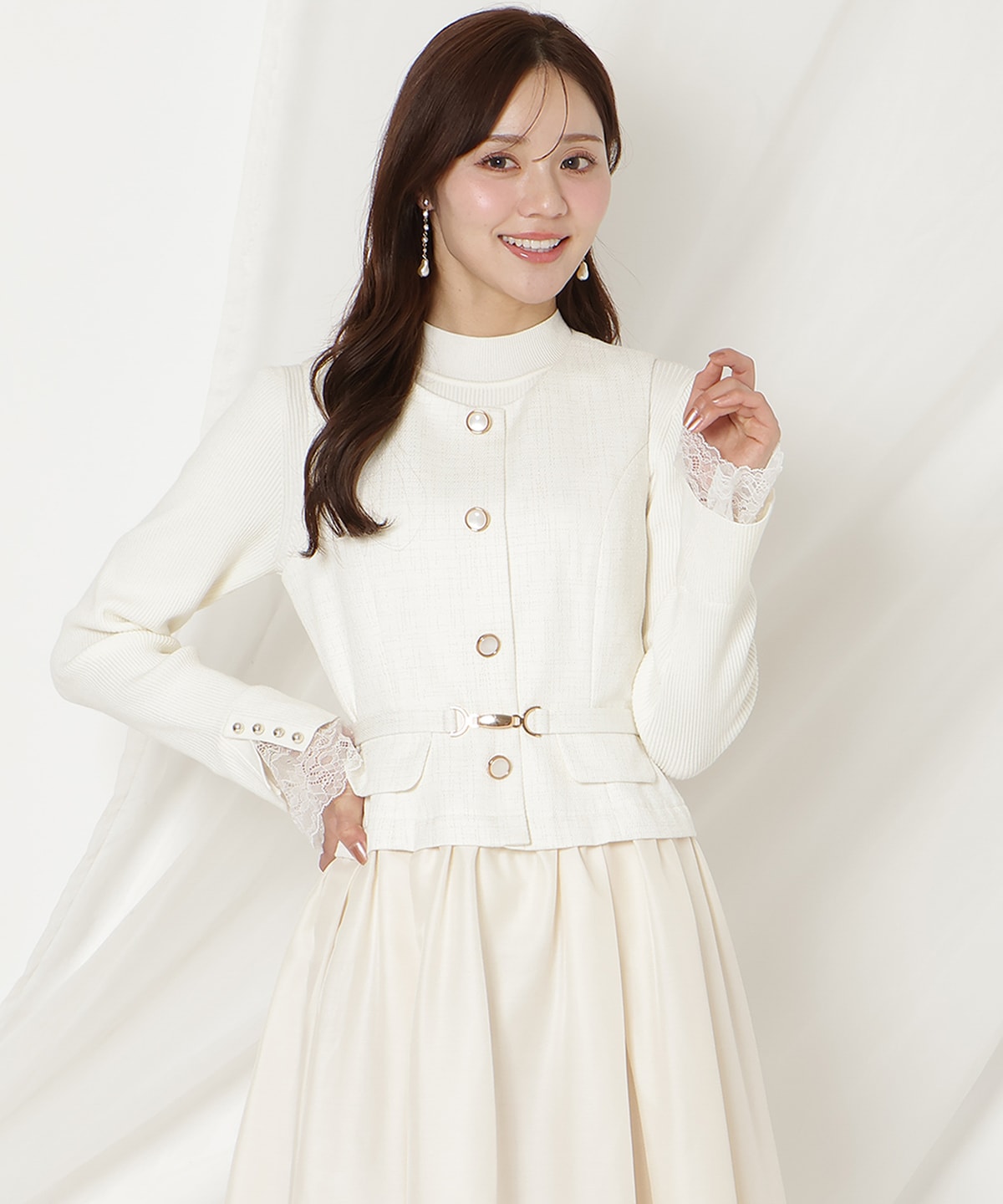 ツイードドッキングジレワンピース