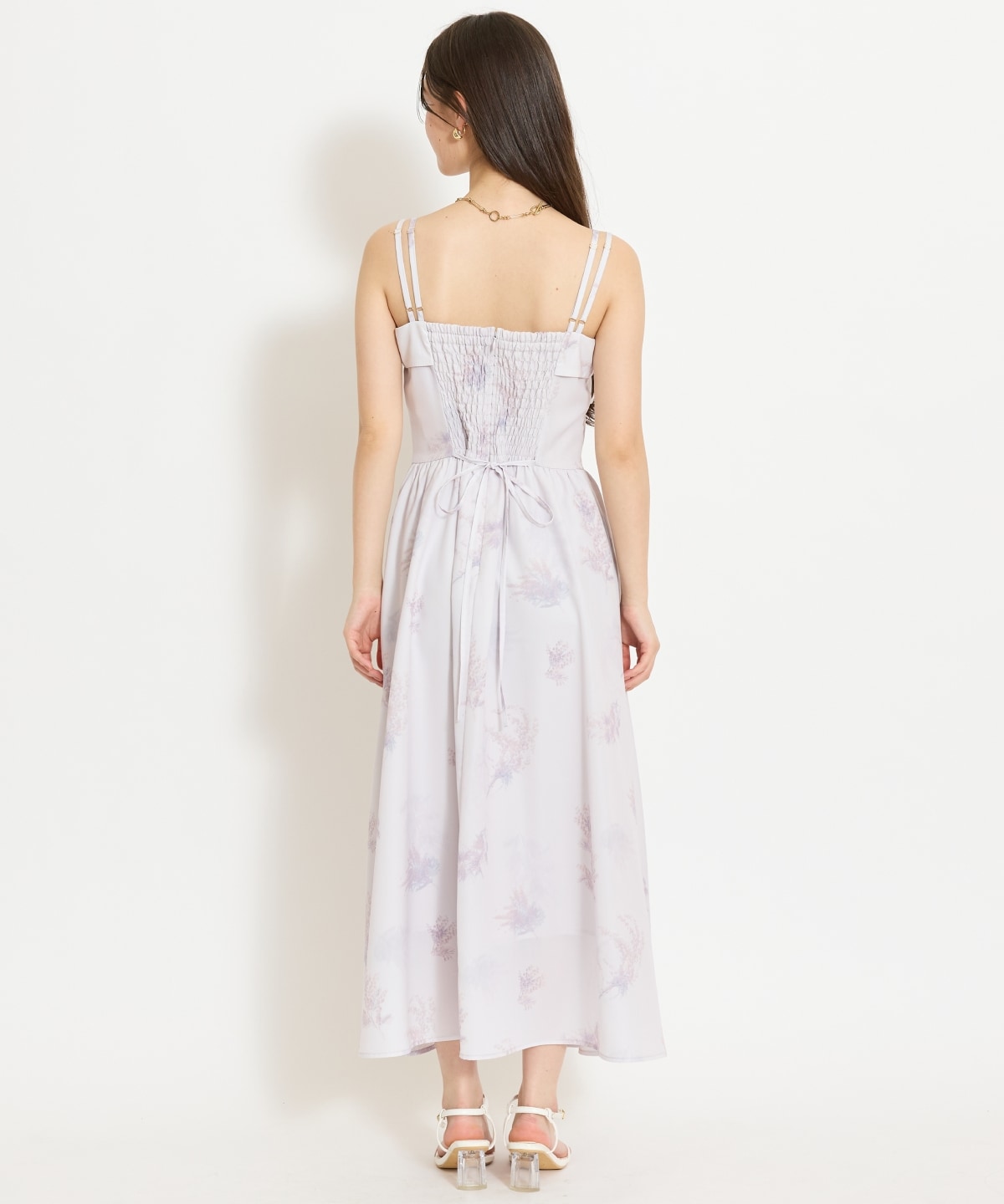 ミモザプリントキャミワンピース