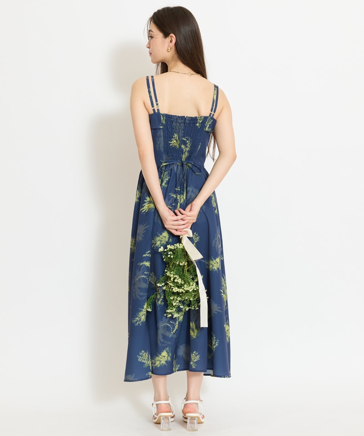 ミモザプリントキャミワンピース