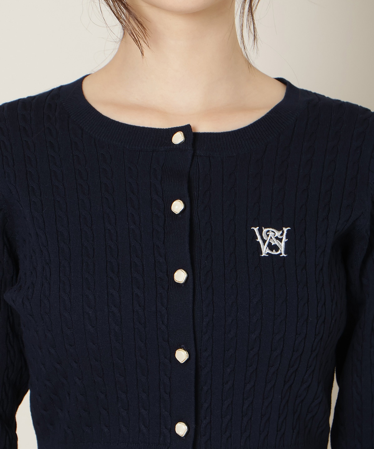 ミニケーブルコンパクトカーディガン