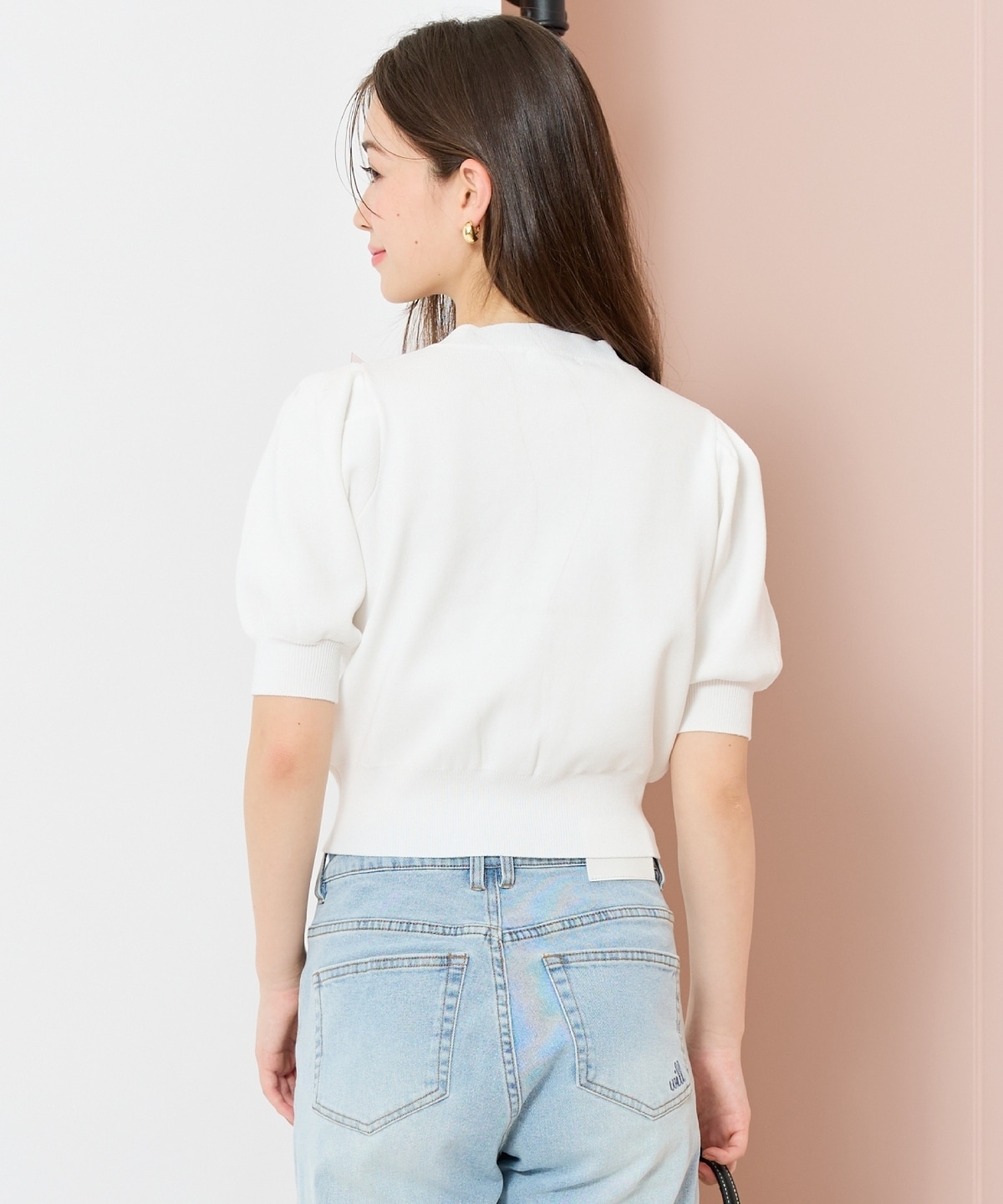 リボンデコレーションカーディガン