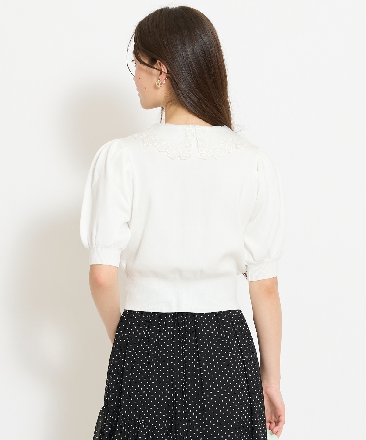 シアーレースカラーカーディガン