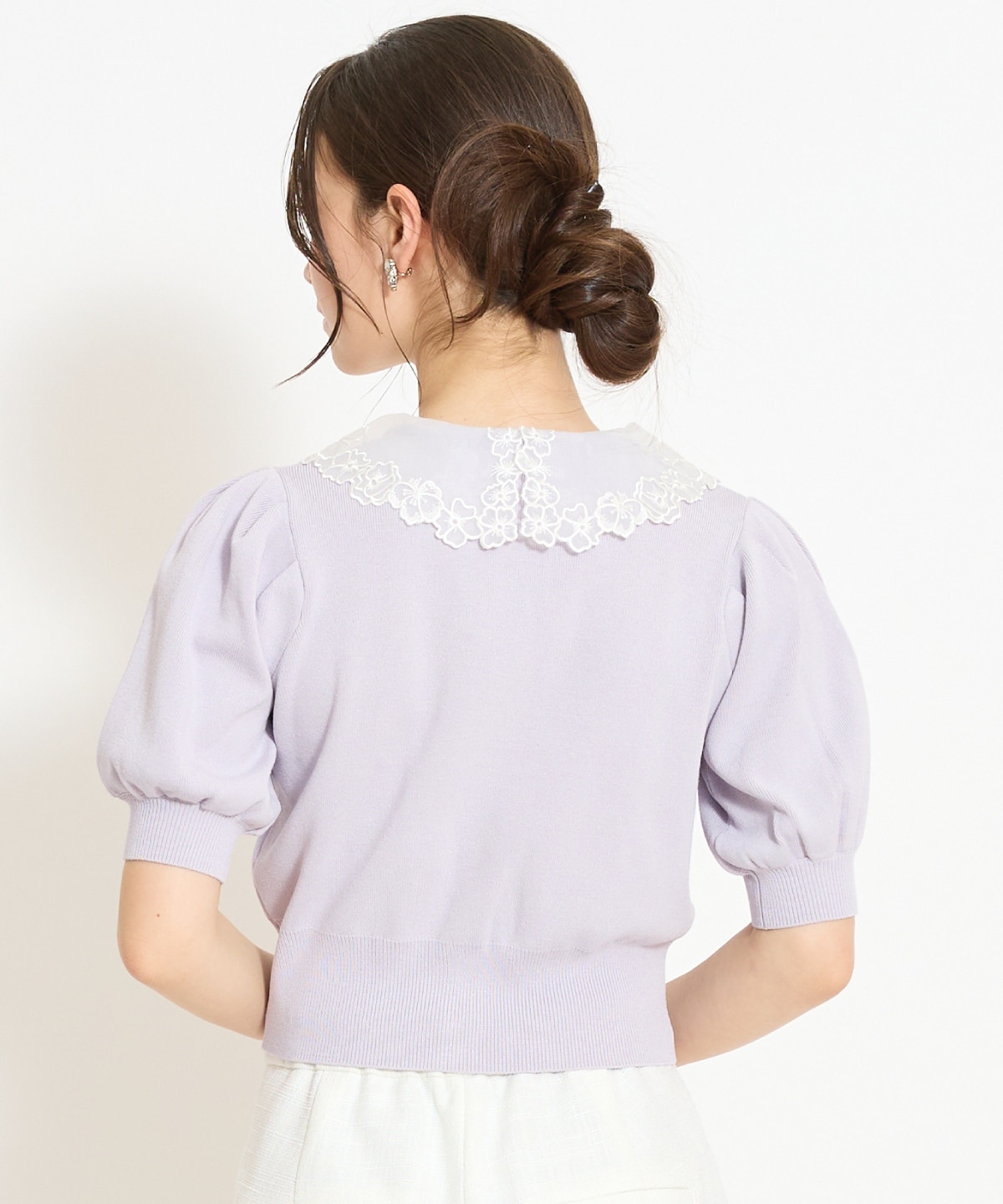 シアーレースカラーカーディガン