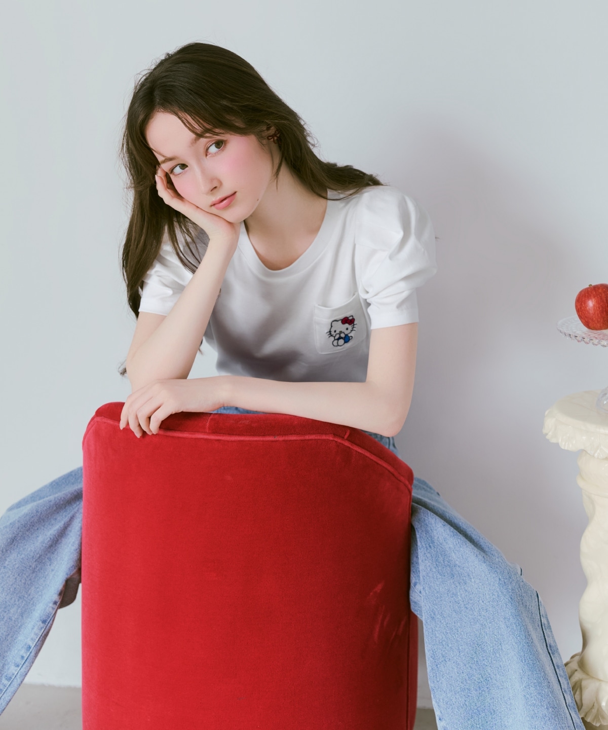 【7/16(thu)10時発売】WILLSELECTION×HELLO KITTY 刺繍カットトップス