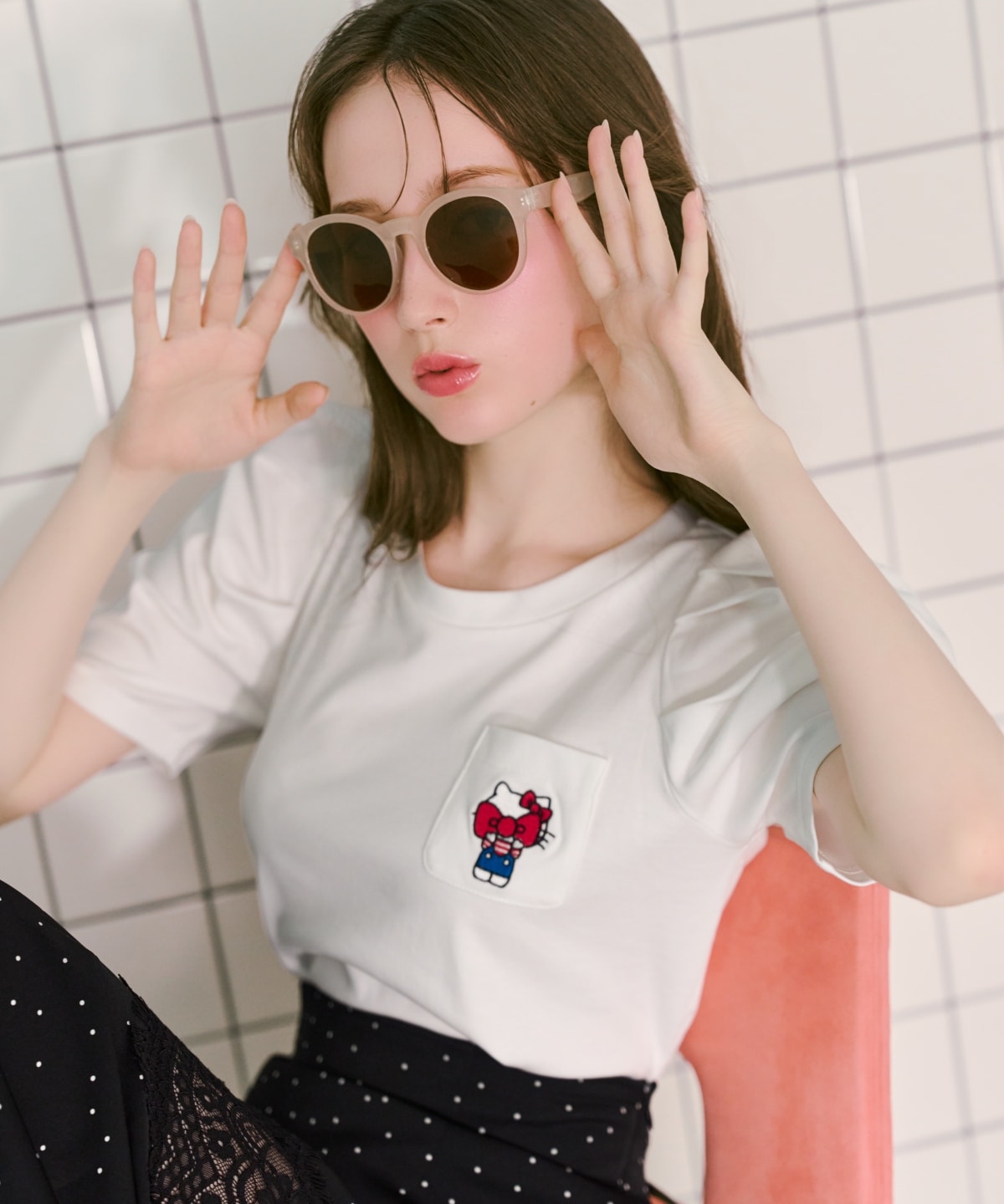 【7/16(thu)10時発売】WILLSELECTION×HELLO KITTY 刺繍カットトップス