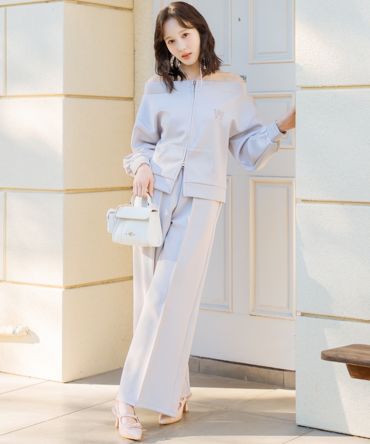 【3/12(thu)10時発売】ダブルZIPオフショルスウェットトップス