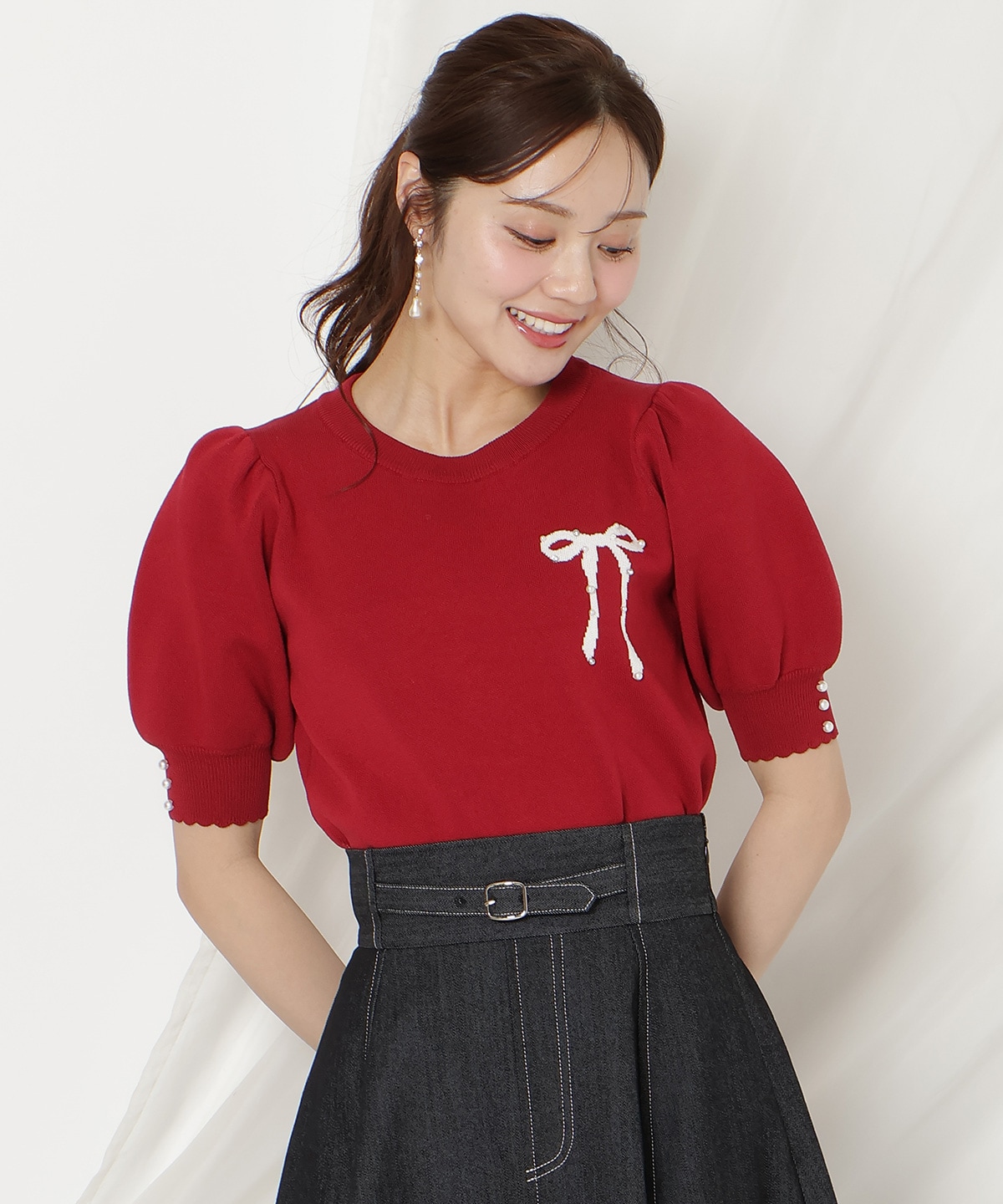 【2/27(fri)発売】リボンジャガードパフニット