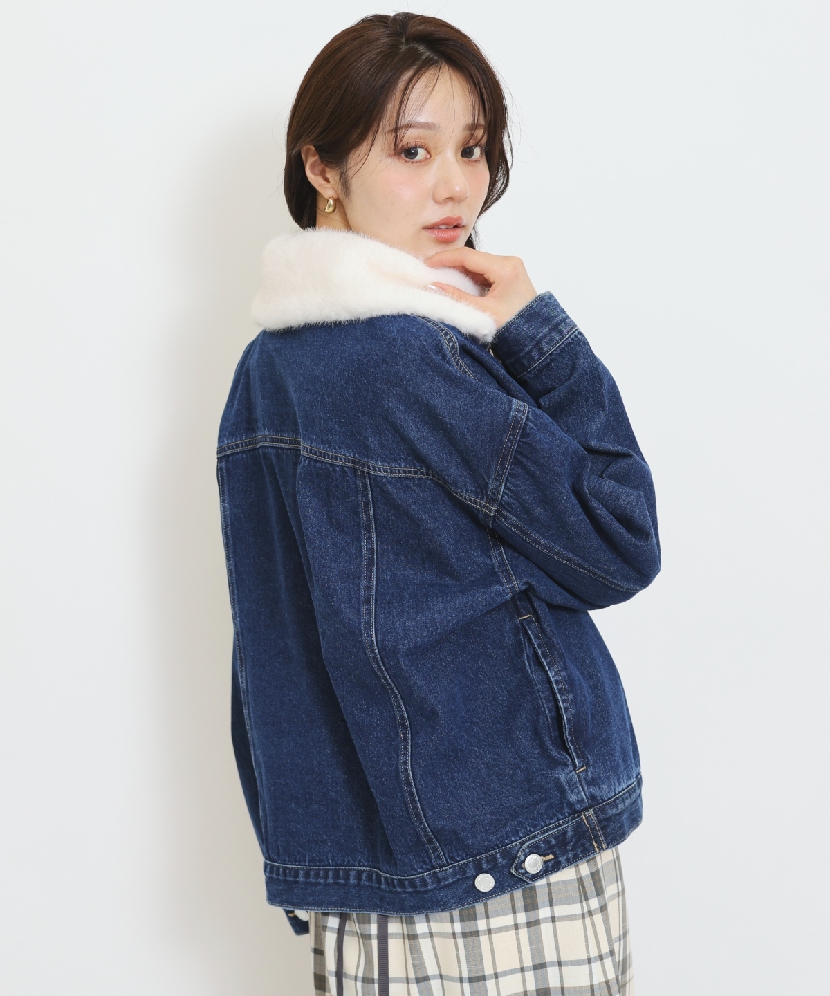 【8/7(fri)20時予約開始】ファーティペットオーバーサイズデニムジャケット