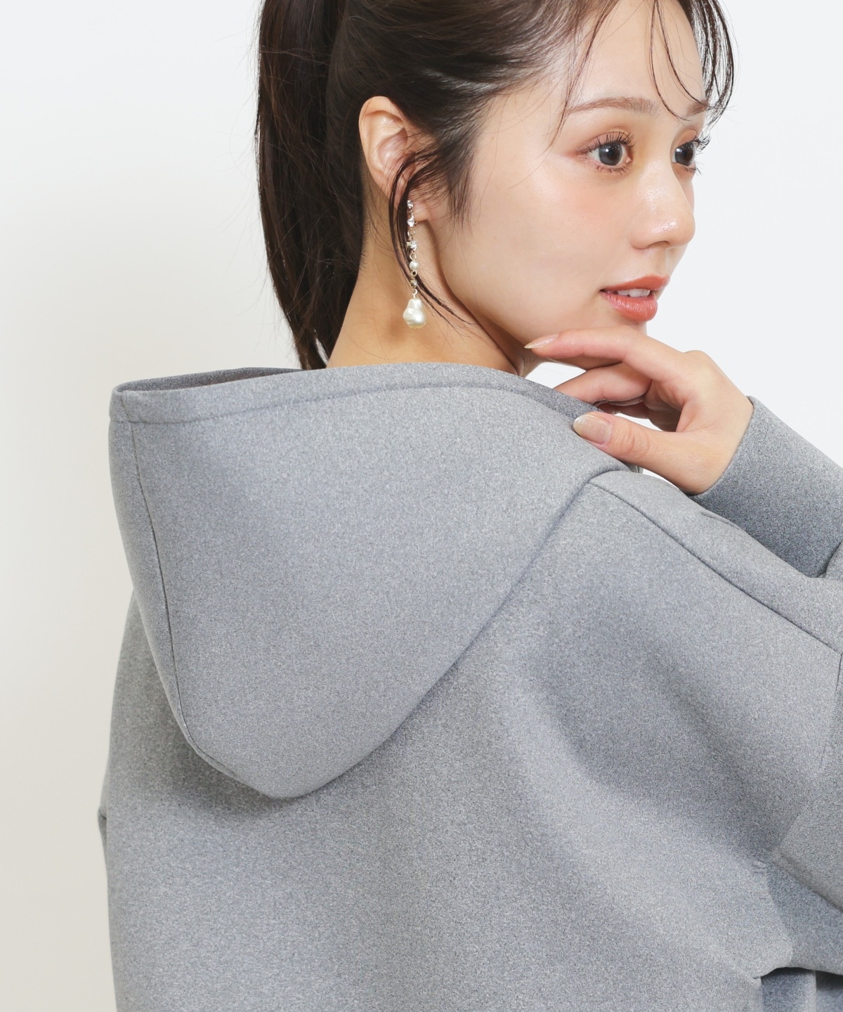【セットアップ対応】ロゴ刺繍オーバーサイズフーディ