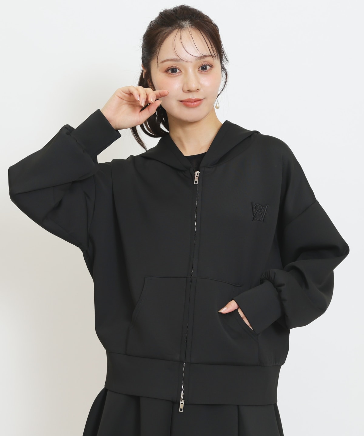 【セットアップ対応】ロゴ刺繍オーバーサイズフーディ