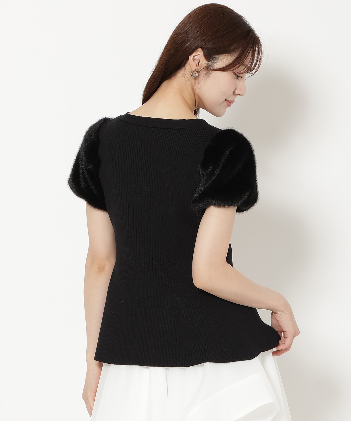 【8/7(fri)20時発売】ファースリーブペプラムニットカーディガン