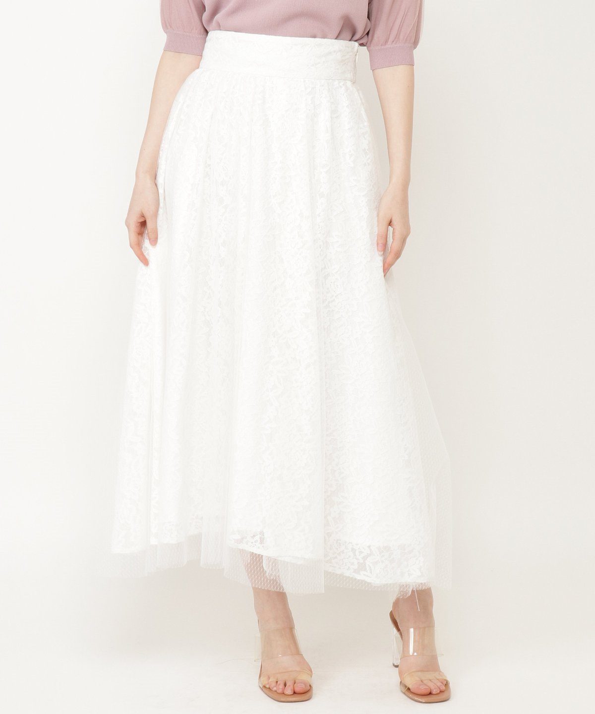 ダイヤチュール レーススカート M 白 オフ白 And Couture 公式オンラインショップ バーンデストローズ ダイヤチュール レーススカート M 白 オフ白 And Couture 公式オンラインショップ バーンデストローズ