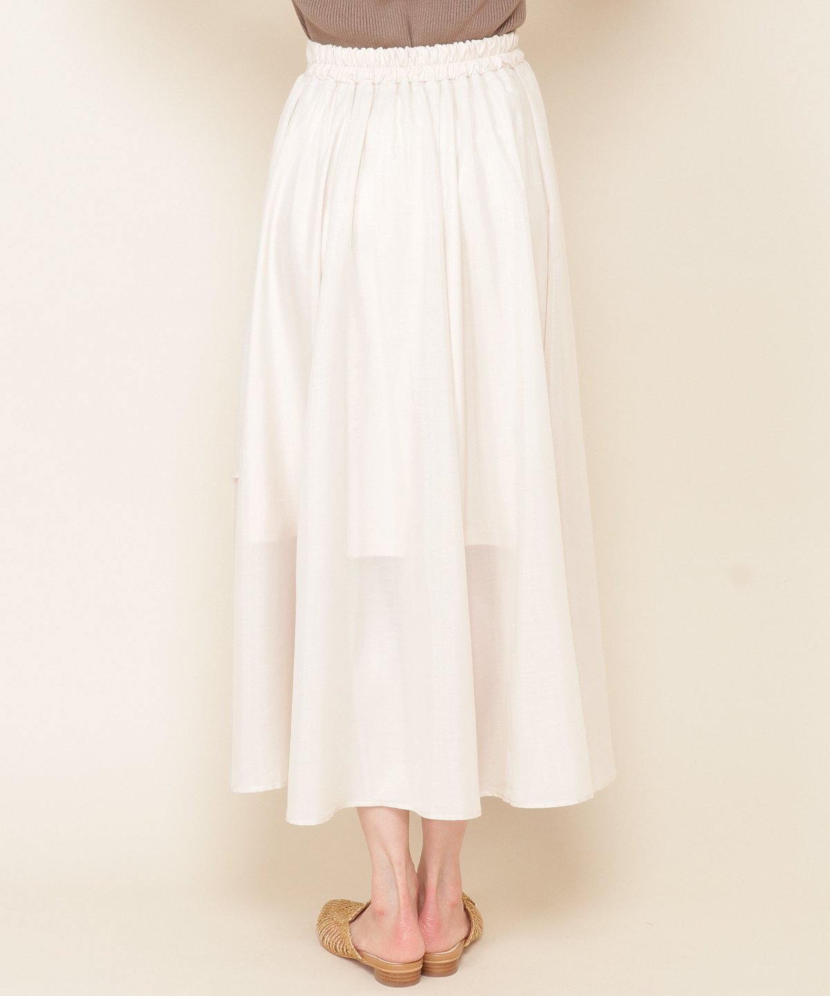 ラメ楊柳チュールフレアスカート M 淡ベージュ And Couture 公式オンラインショップ バーンデストローズ