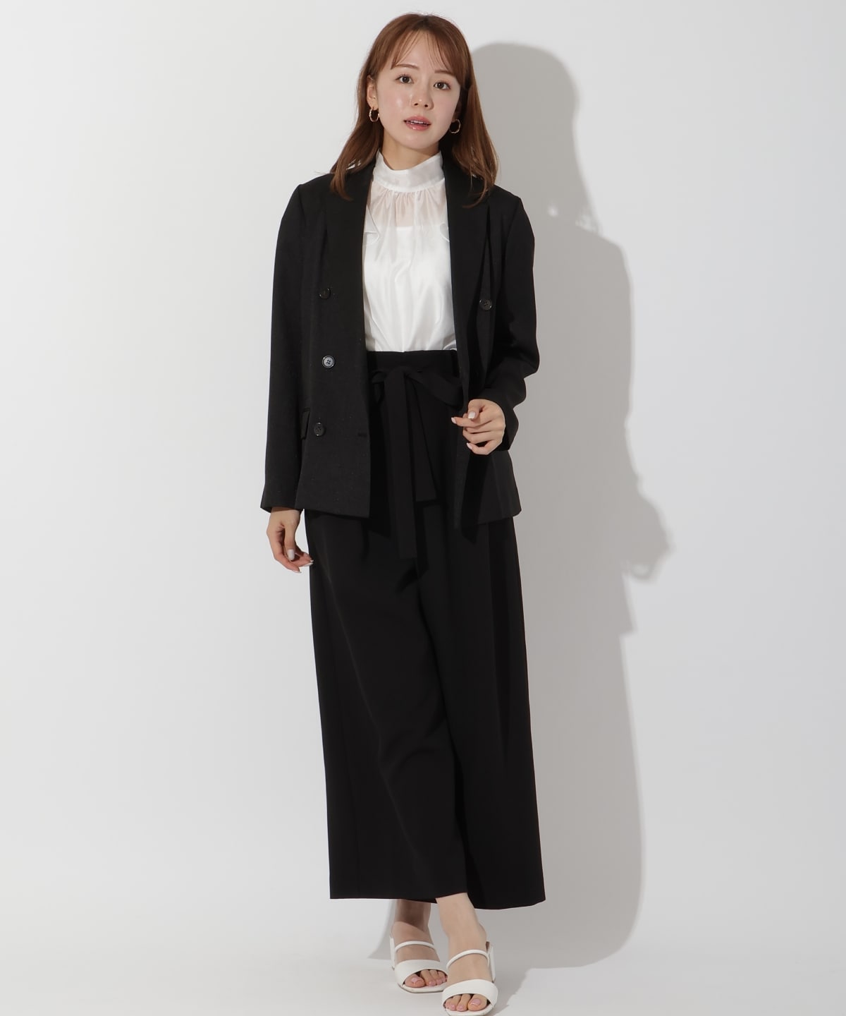 麻調テーラードジャケット