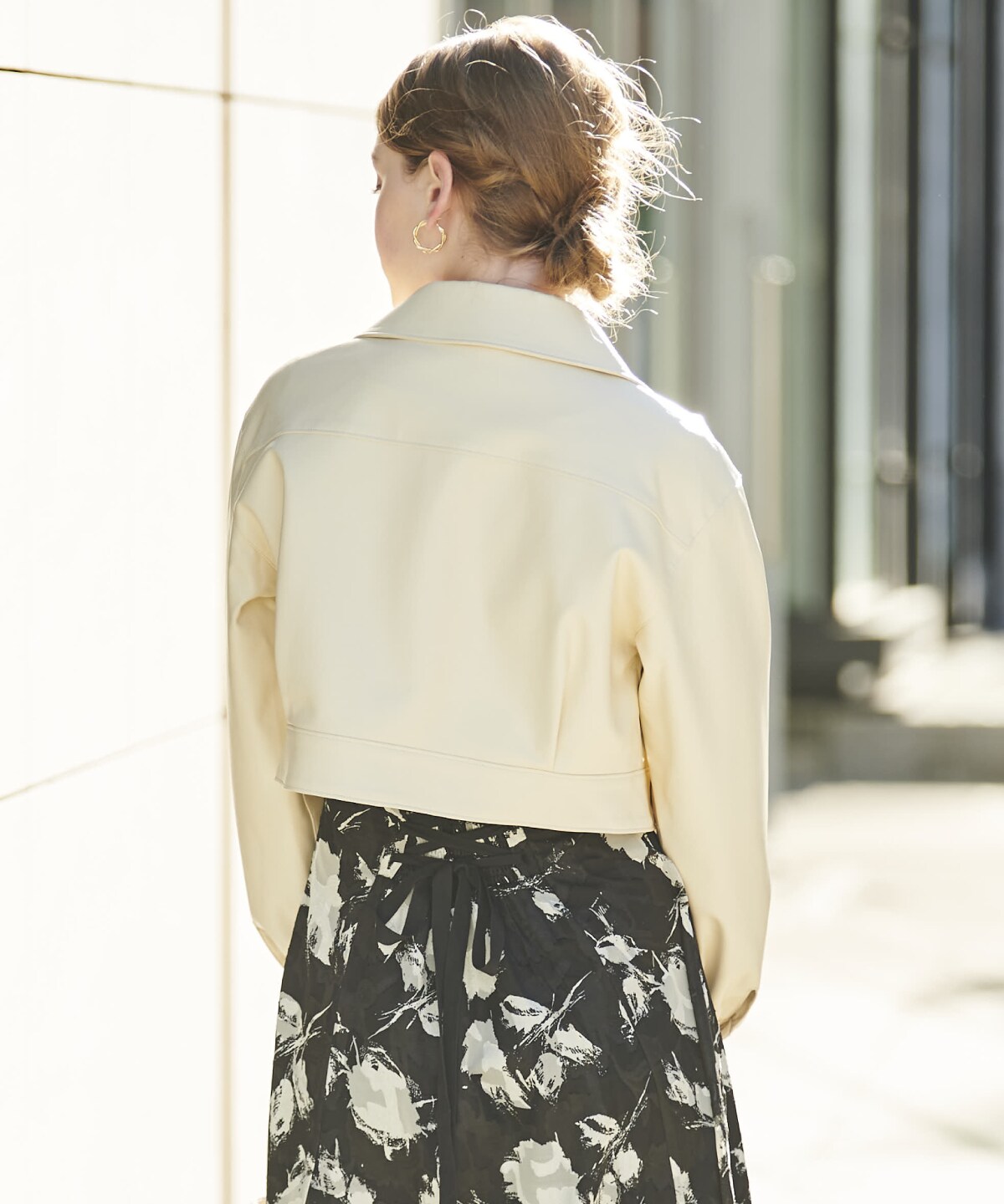 フェイクレザージップブルゾン