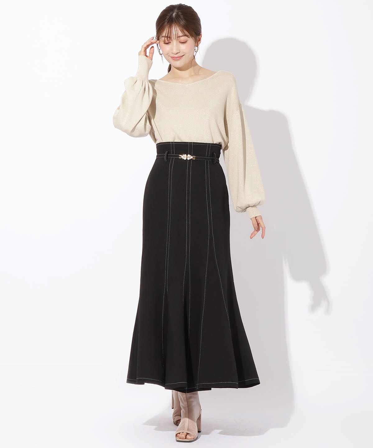 ラメニットバックチェーンプルオーバー