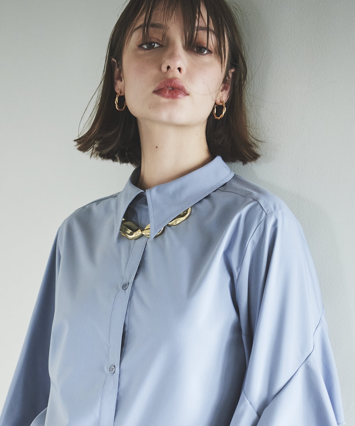 アシメフリルスリーブミニワンピース