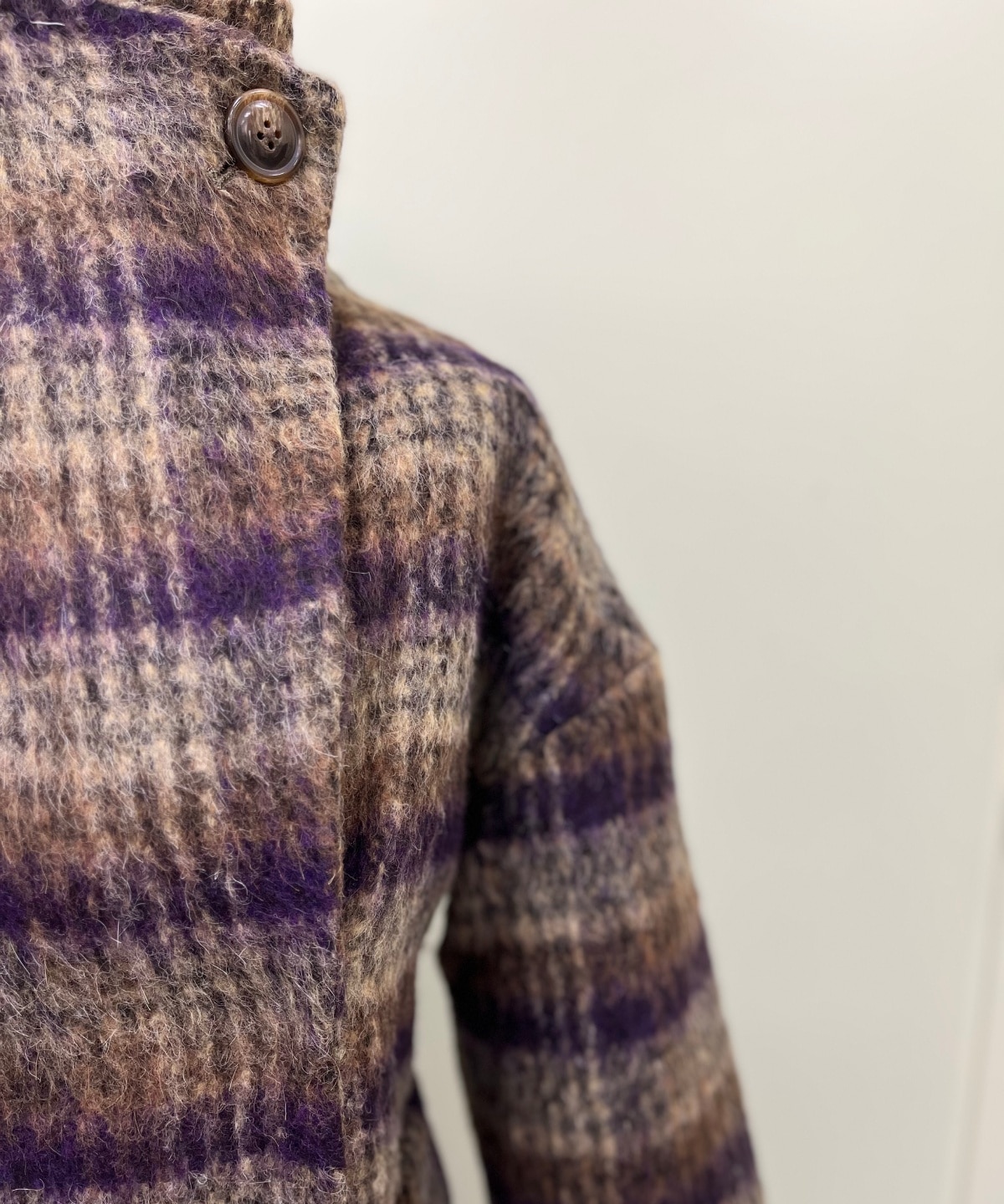 アルパカシャギーチェックロングコート